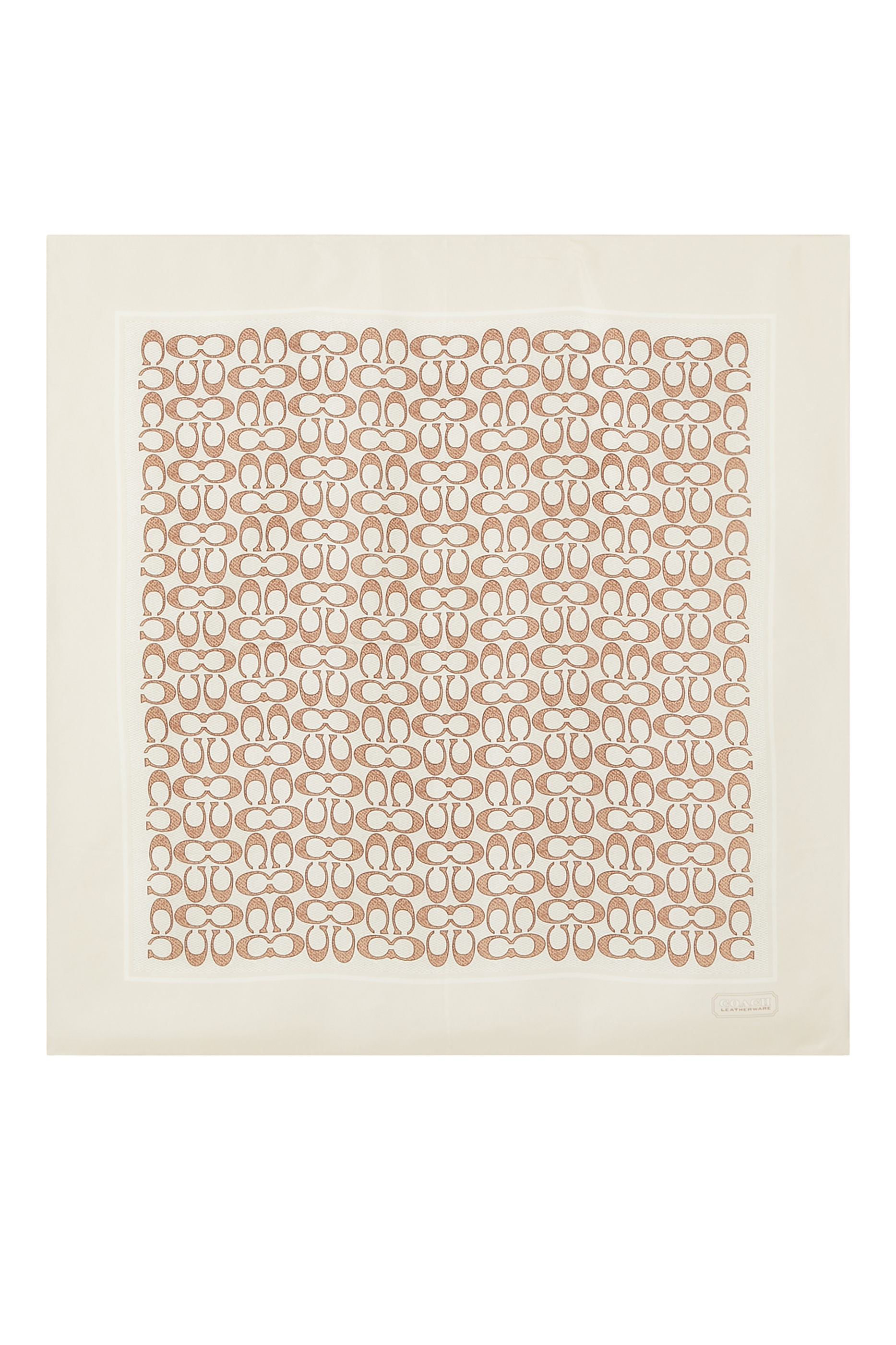 وشاح مربع كلاسيكي بطبعة شعار الماركة حرير