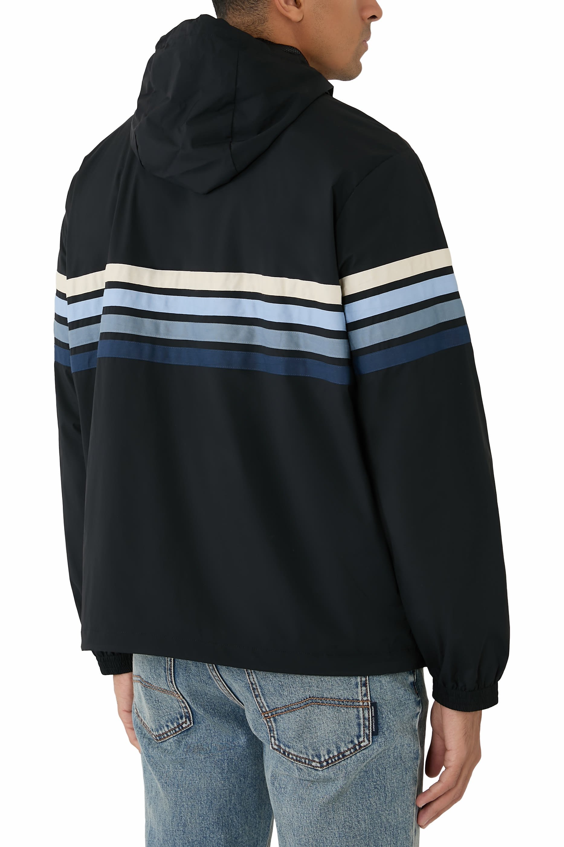 جاكيت بلوسون بتصميم هودي بسحاب وشعار الماركة