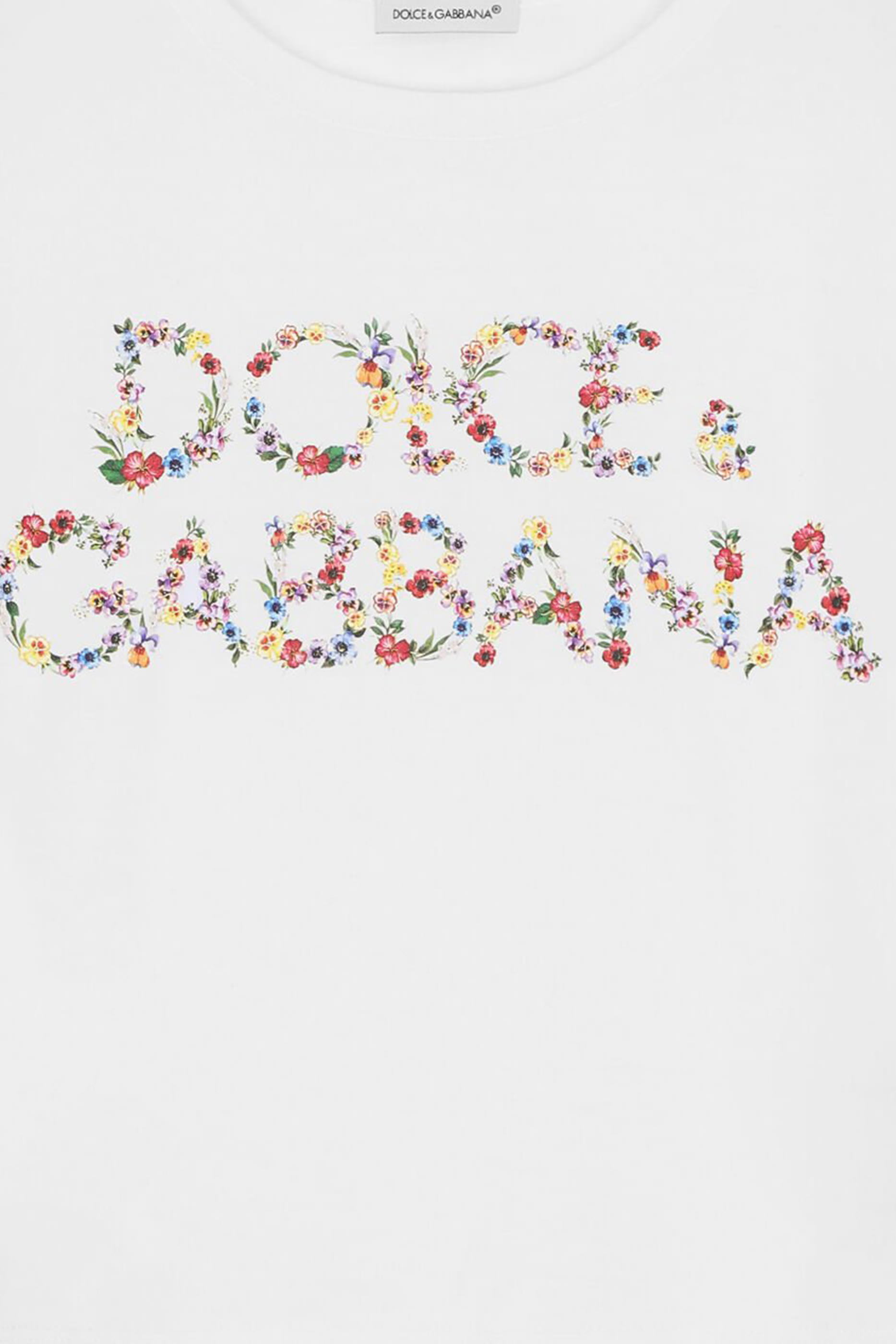 تيشيرت بشعار الماركة مزين بالزهور للأطفال