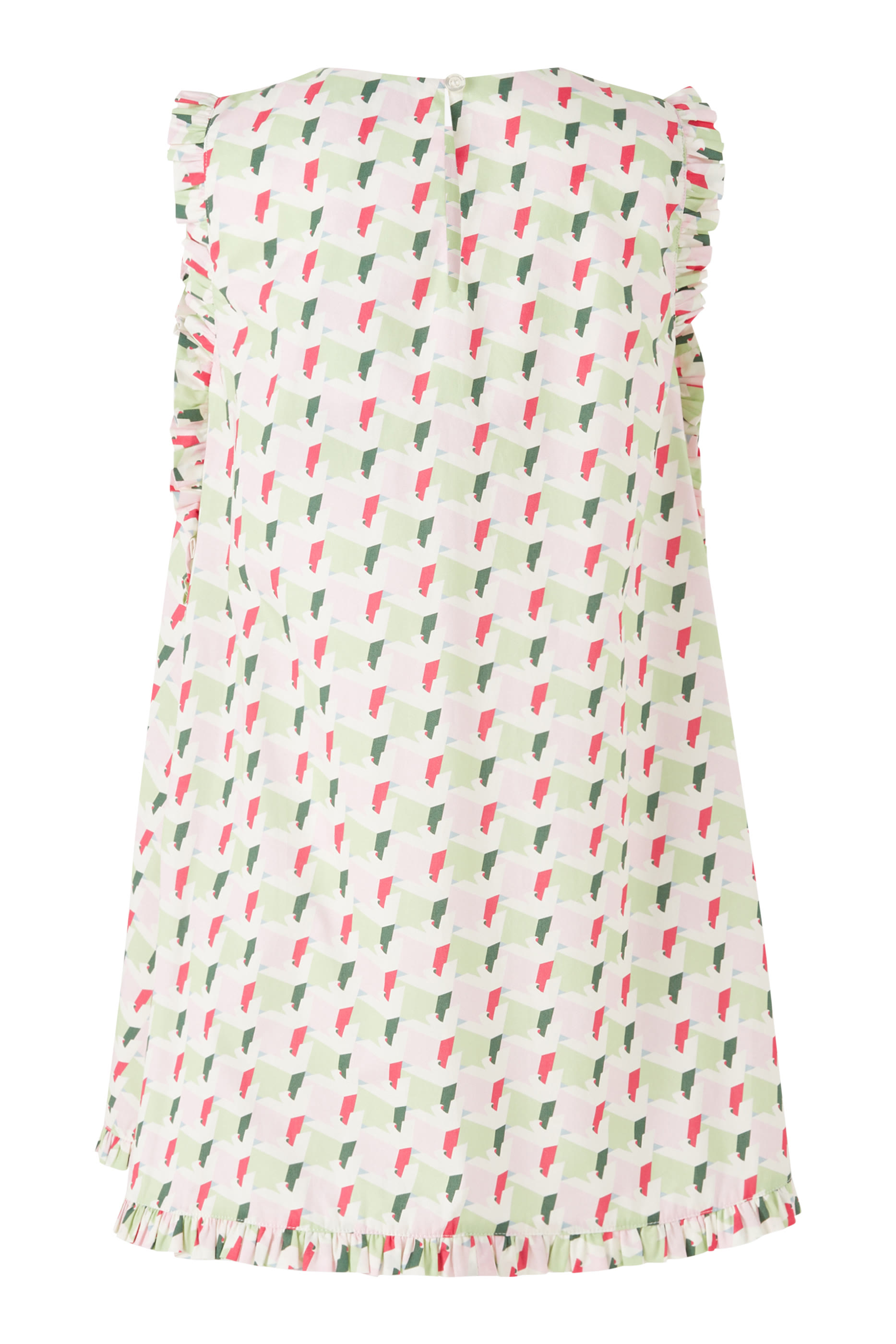 فستان بلا أكمام بطبعة شعار الماركة بالكامل بوبلين للأطفال