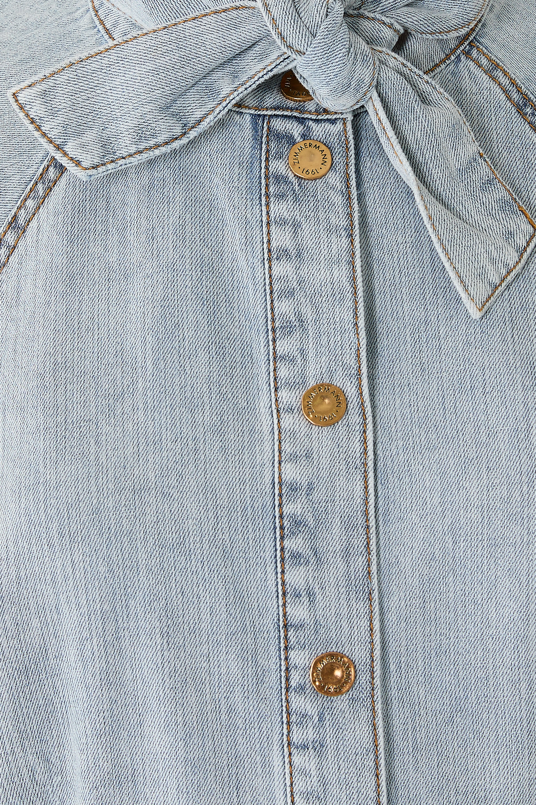 قميص بربطة عنق دنيم