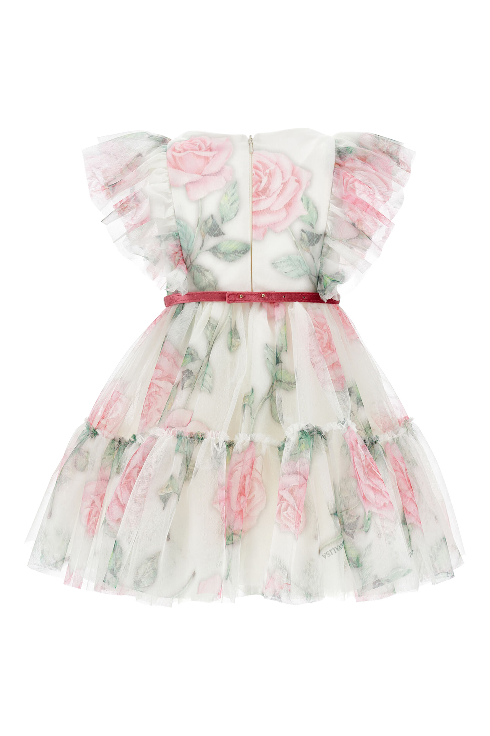 فستان مزين بتفاصيل زهرية تول للأطفال