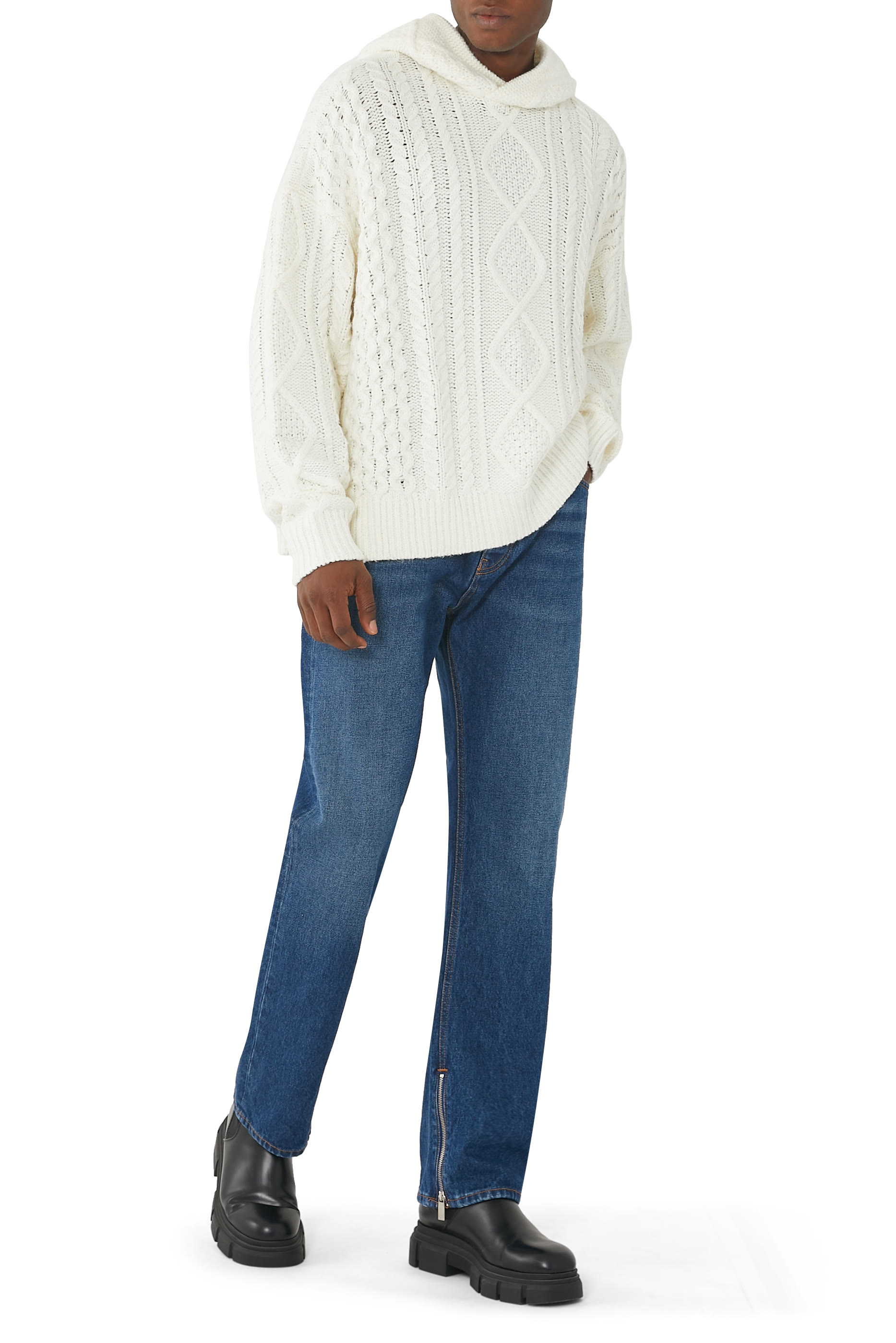 هودي منسوج بغرزة االضفيرة