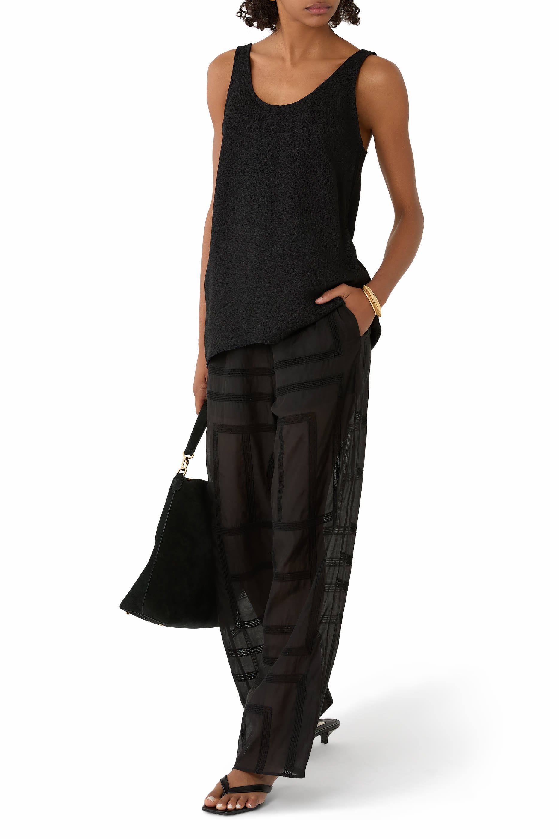 بنطال بيجامة بحروف شعار الماركة كروشيه