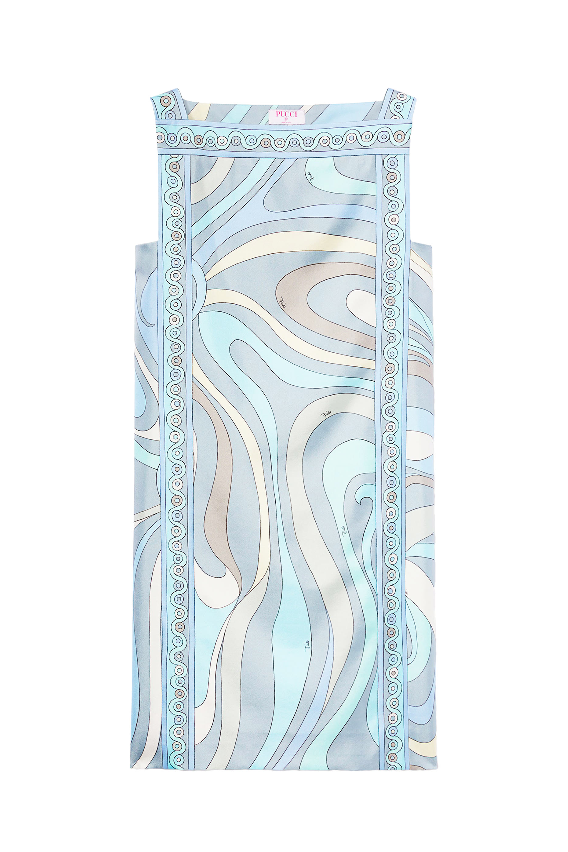 فستان بنقشة مارمو حرير تويل