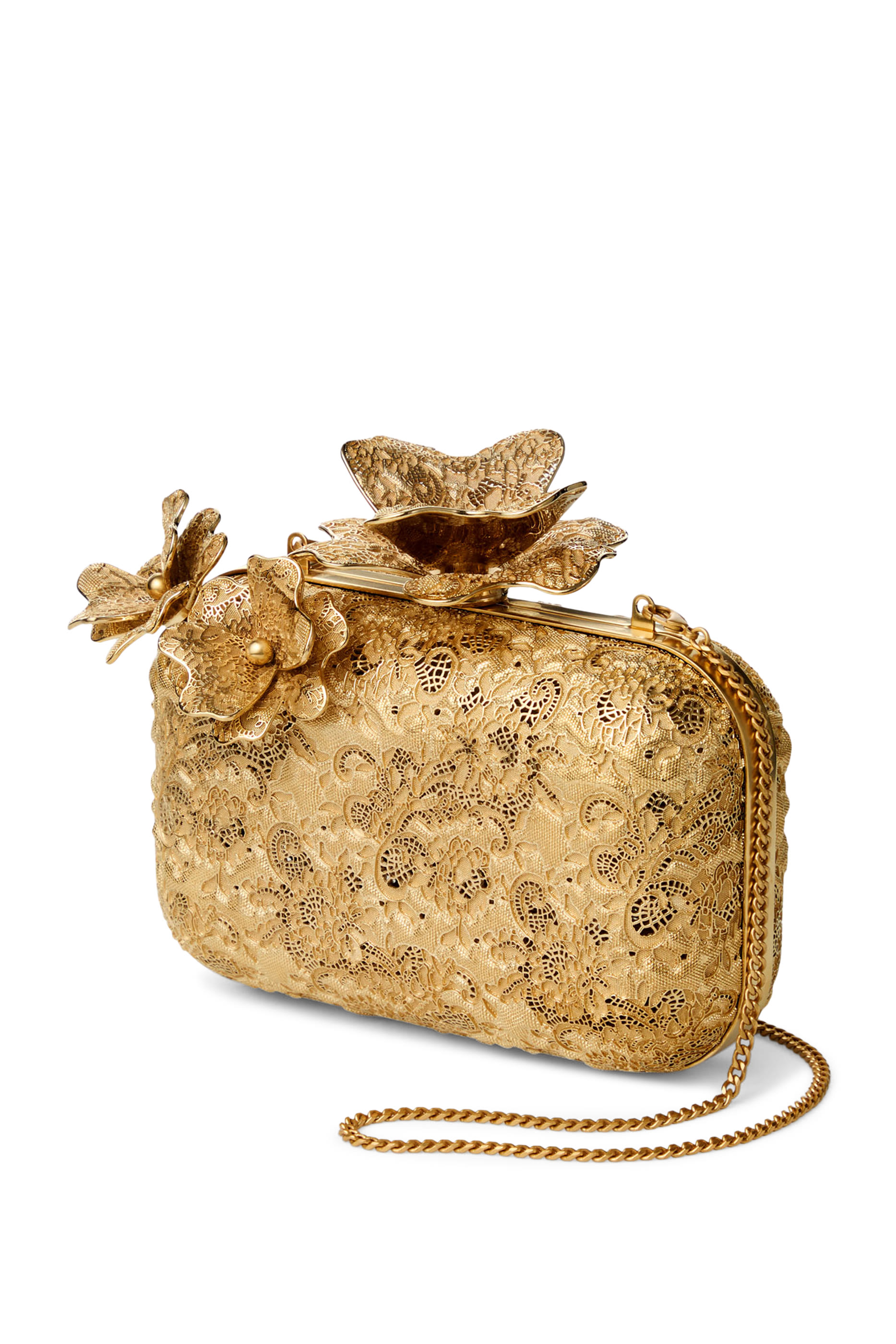 حقيبة كلاتش بمشبك كورساج دانتيل معدني