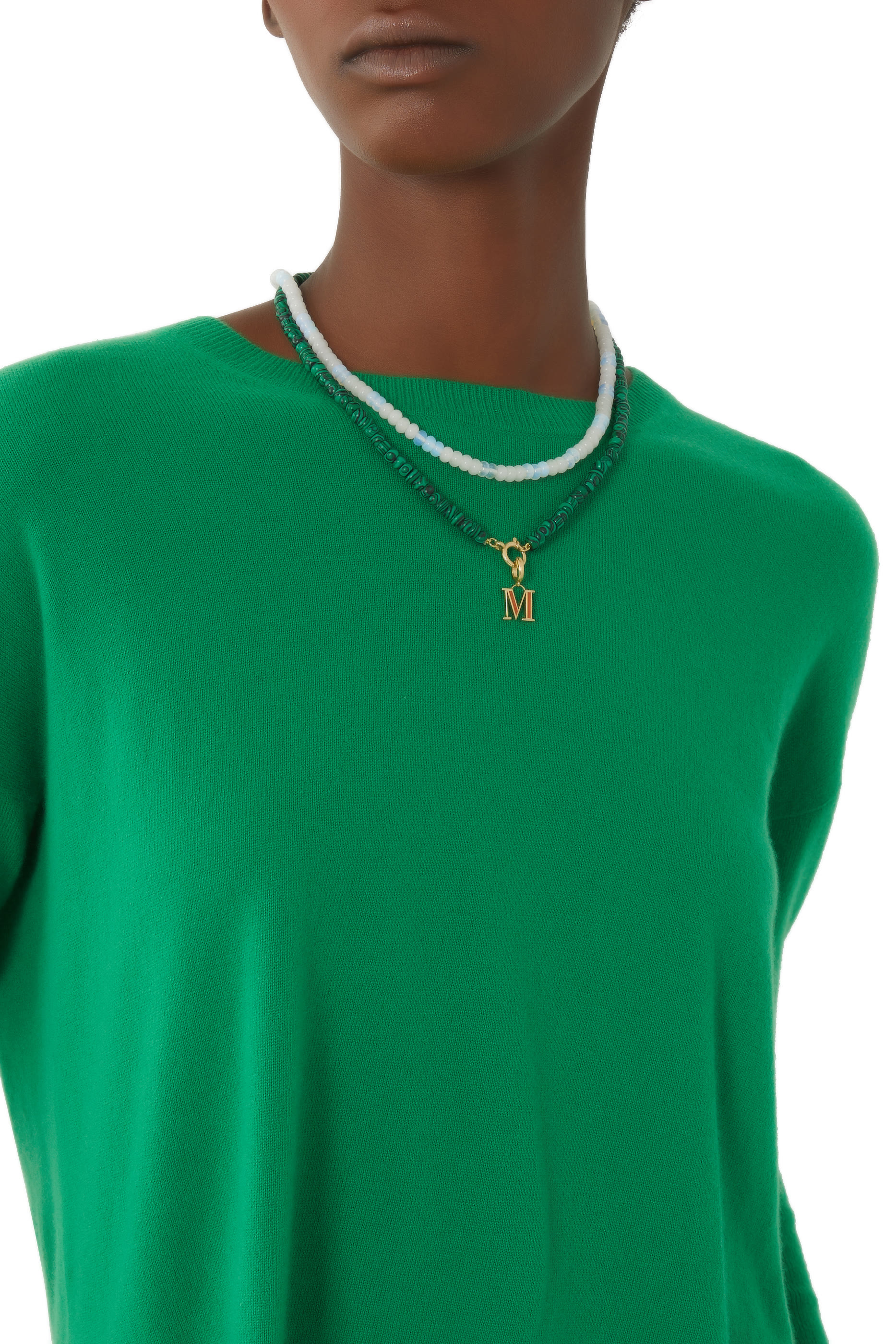 قلادة مرصعة بخرز أوبال ذهب أصفر عيار 18