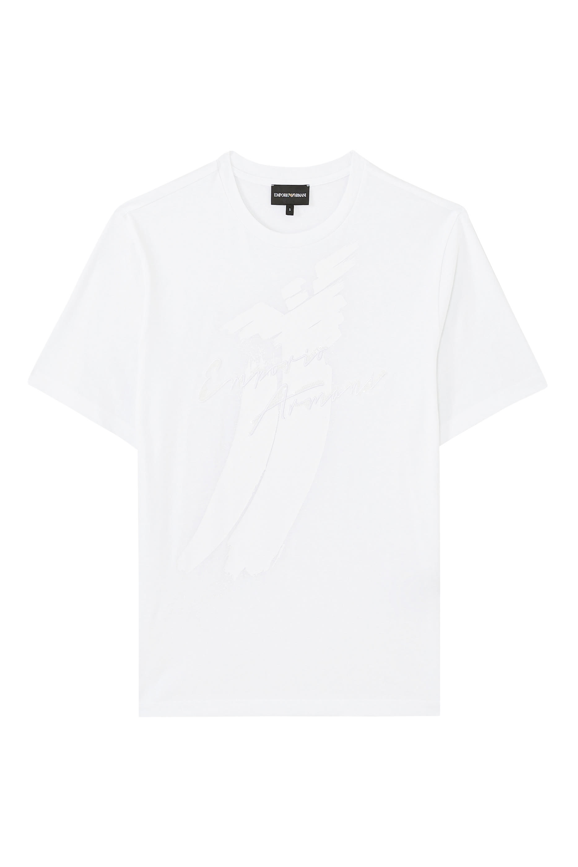 تيشيرت ايه اس في بطبعة شعار الماركة مطرز بالترتر جيرسيه عضوي