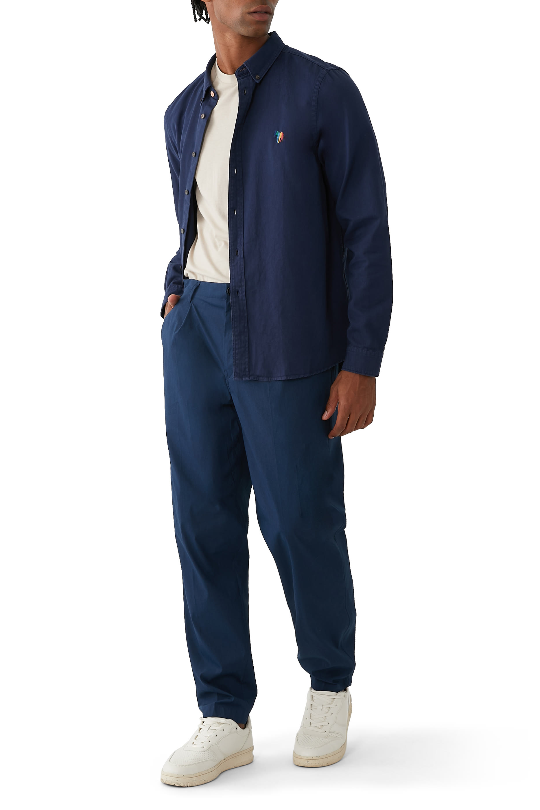 قميص بشارة بنقشة زيبرا