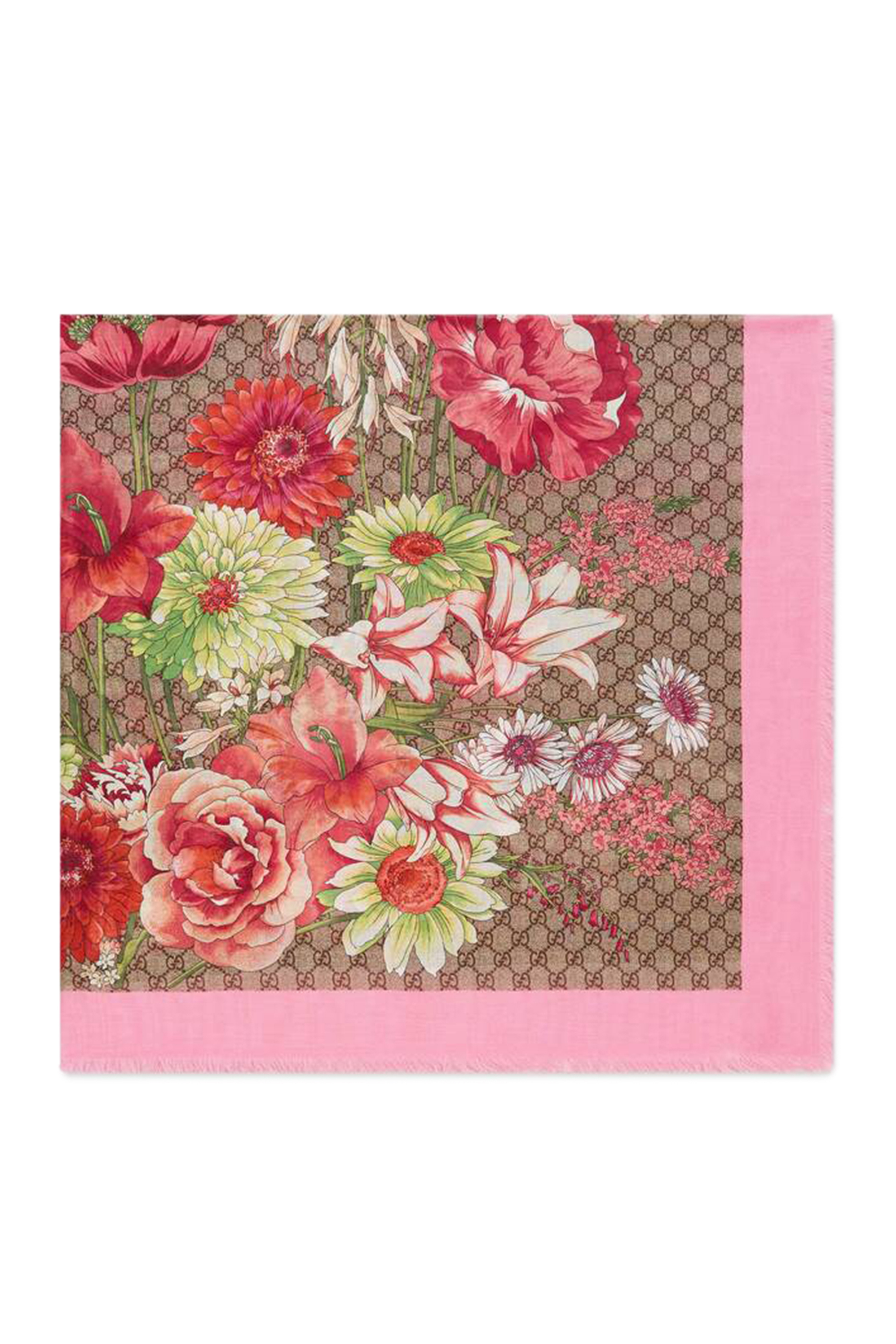 شال حرير بنقشة باقة زهور الربيع