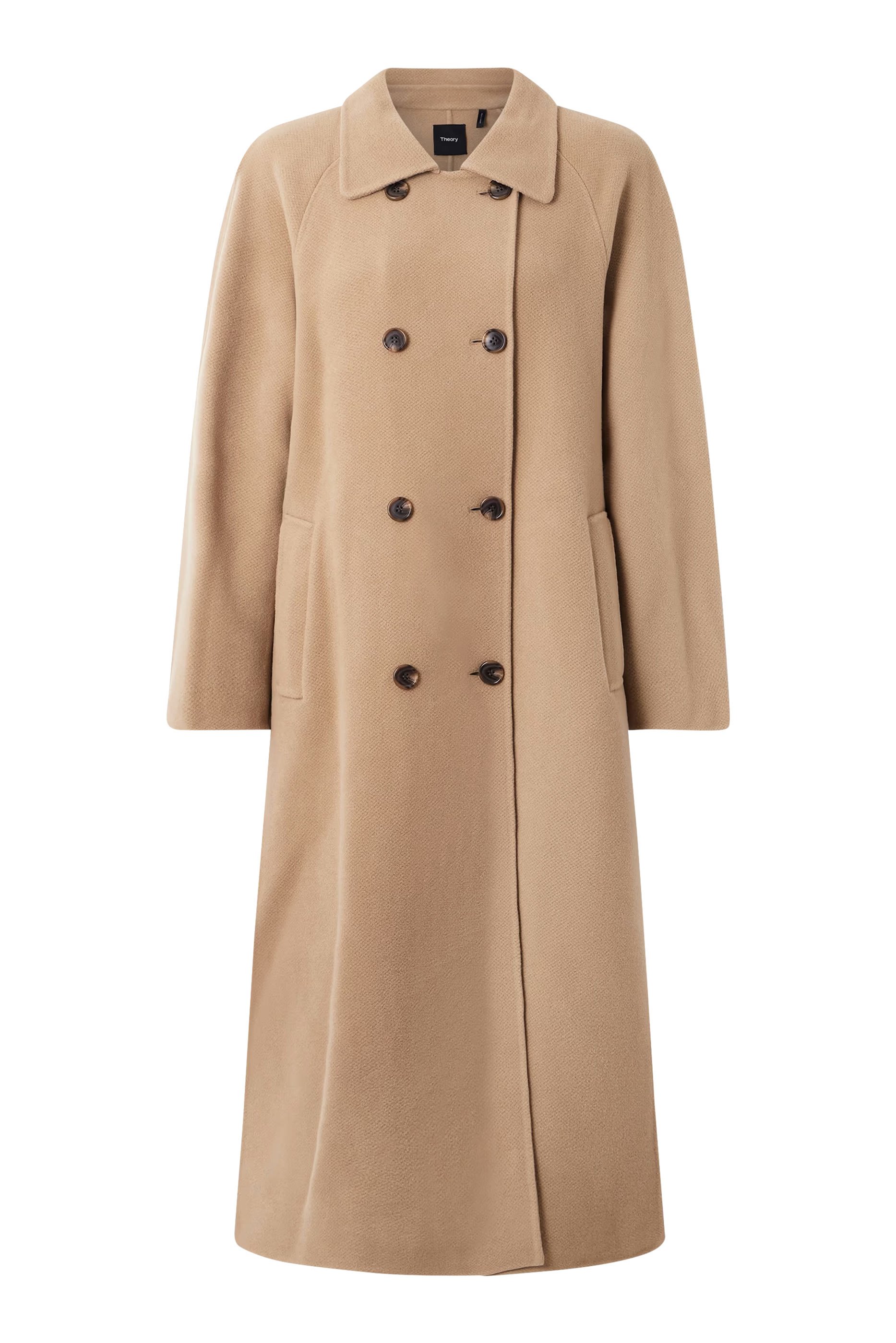 معطف طويل بصفي أزرار