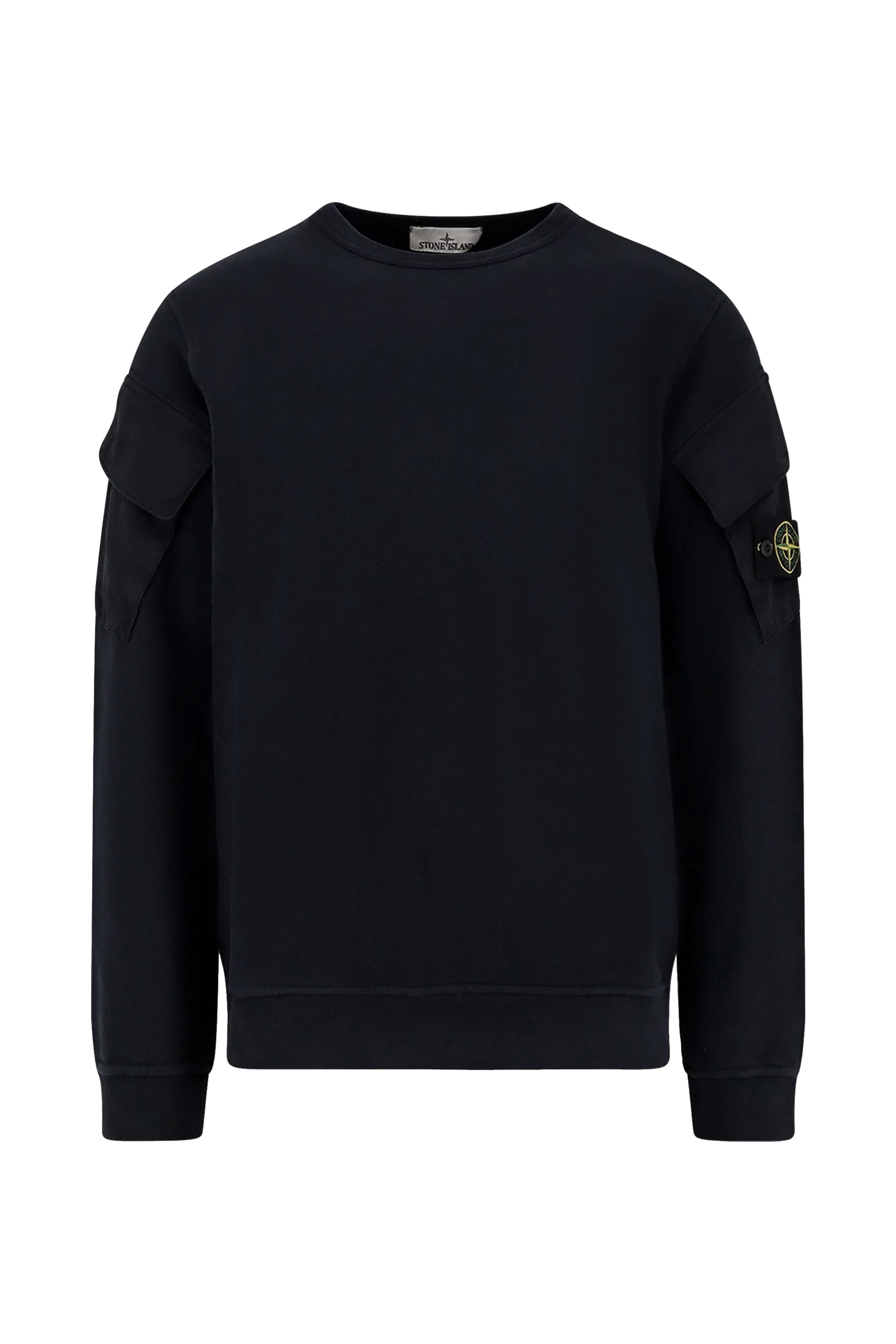 سويت شيرت بياقة ضيقة وجيب عند الكم قطن عضوي صوف ناعم