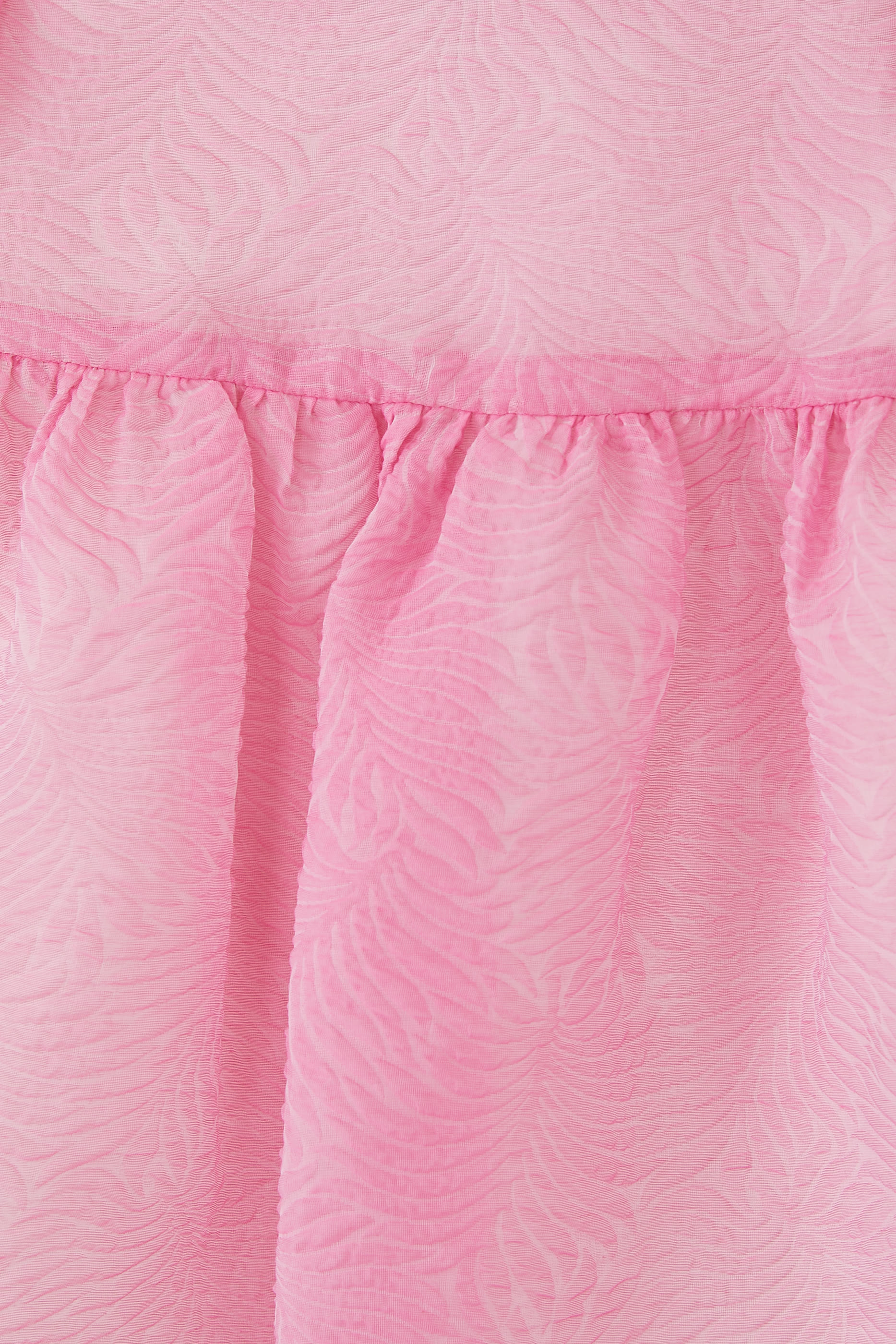 فستان بأكمام منفوخة أورجونزا بارزة الملمس للأطفال