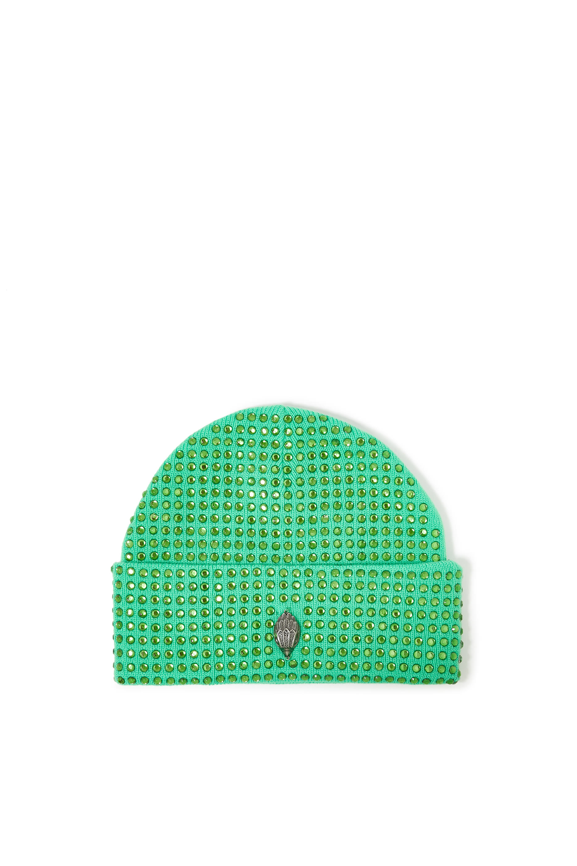 قبعة بيني بشعار الماركة مرصعة بالكريستال