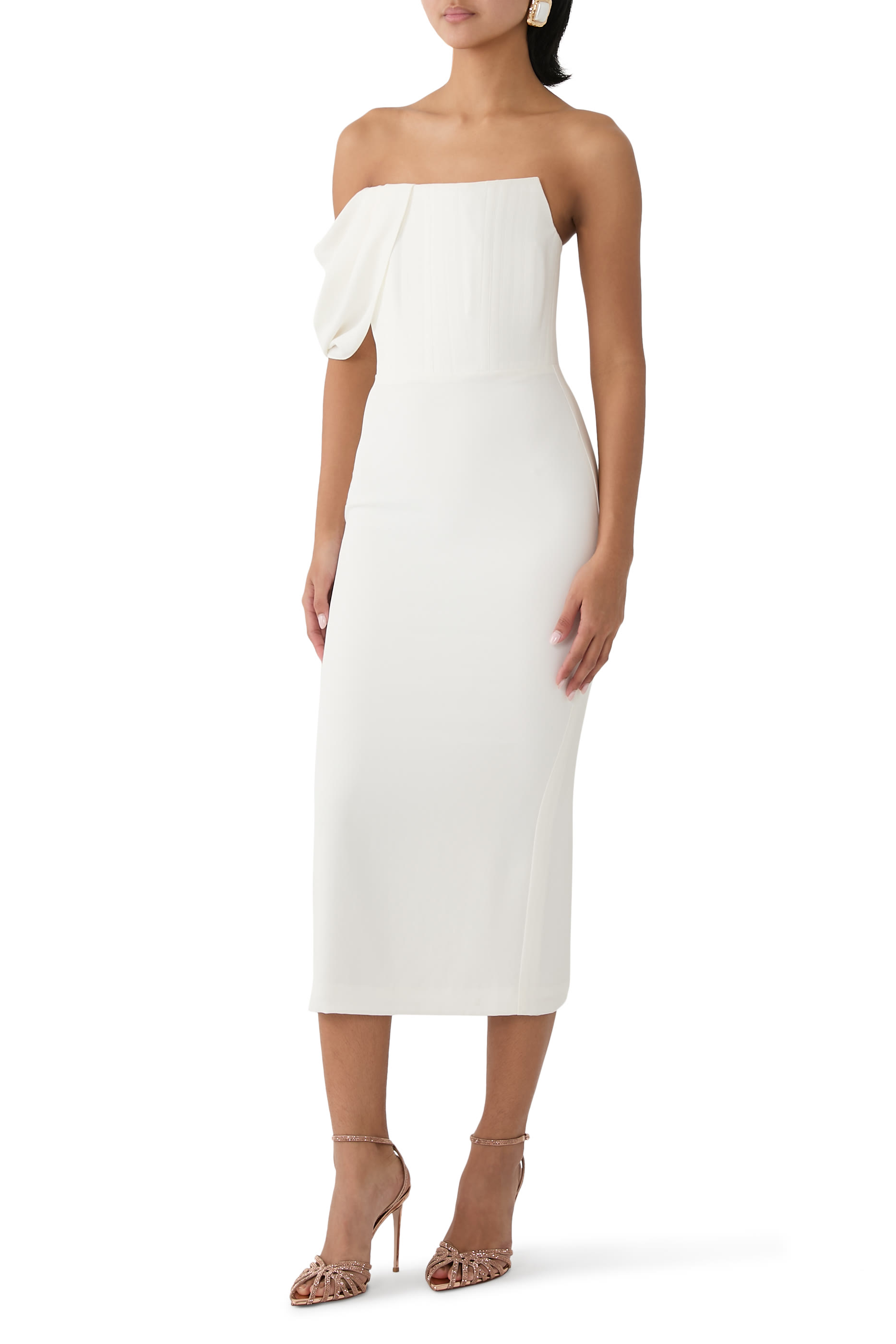 فستان بكورسيه كريب درابيه