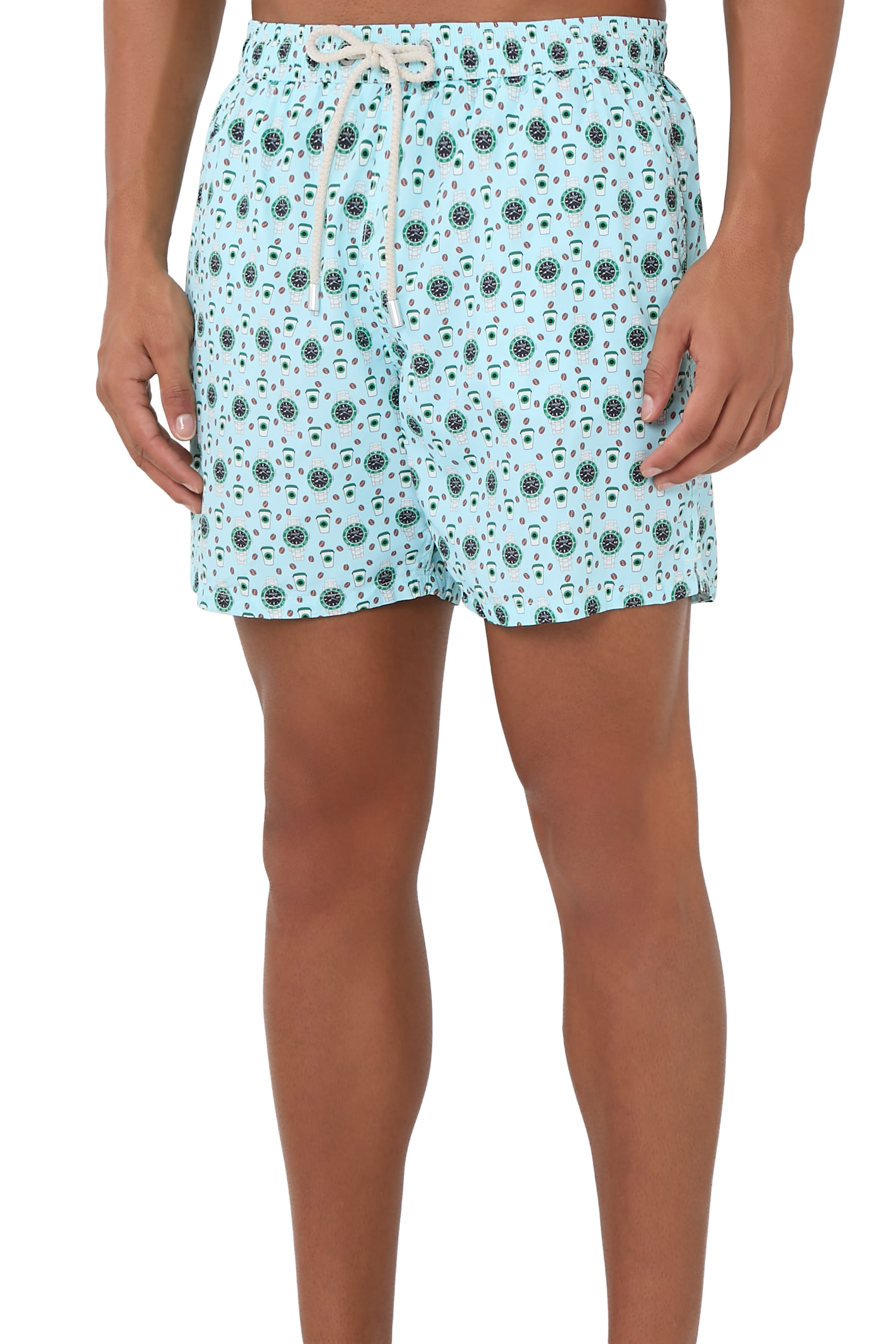 شورت سباحة لايتنج بنقشات فانتاسي دقيقة بتصميم ساعة وستاربكس