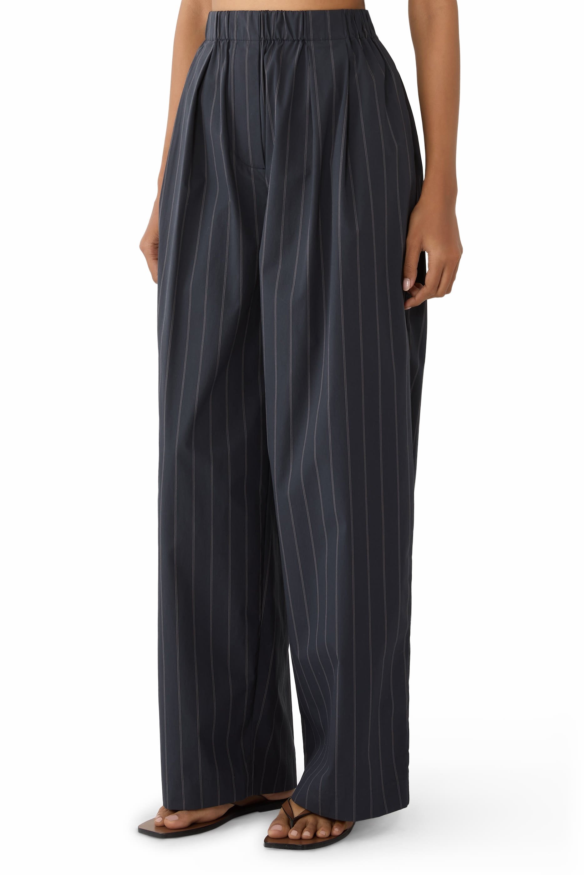 Stripe Relaxed Pleat Pants