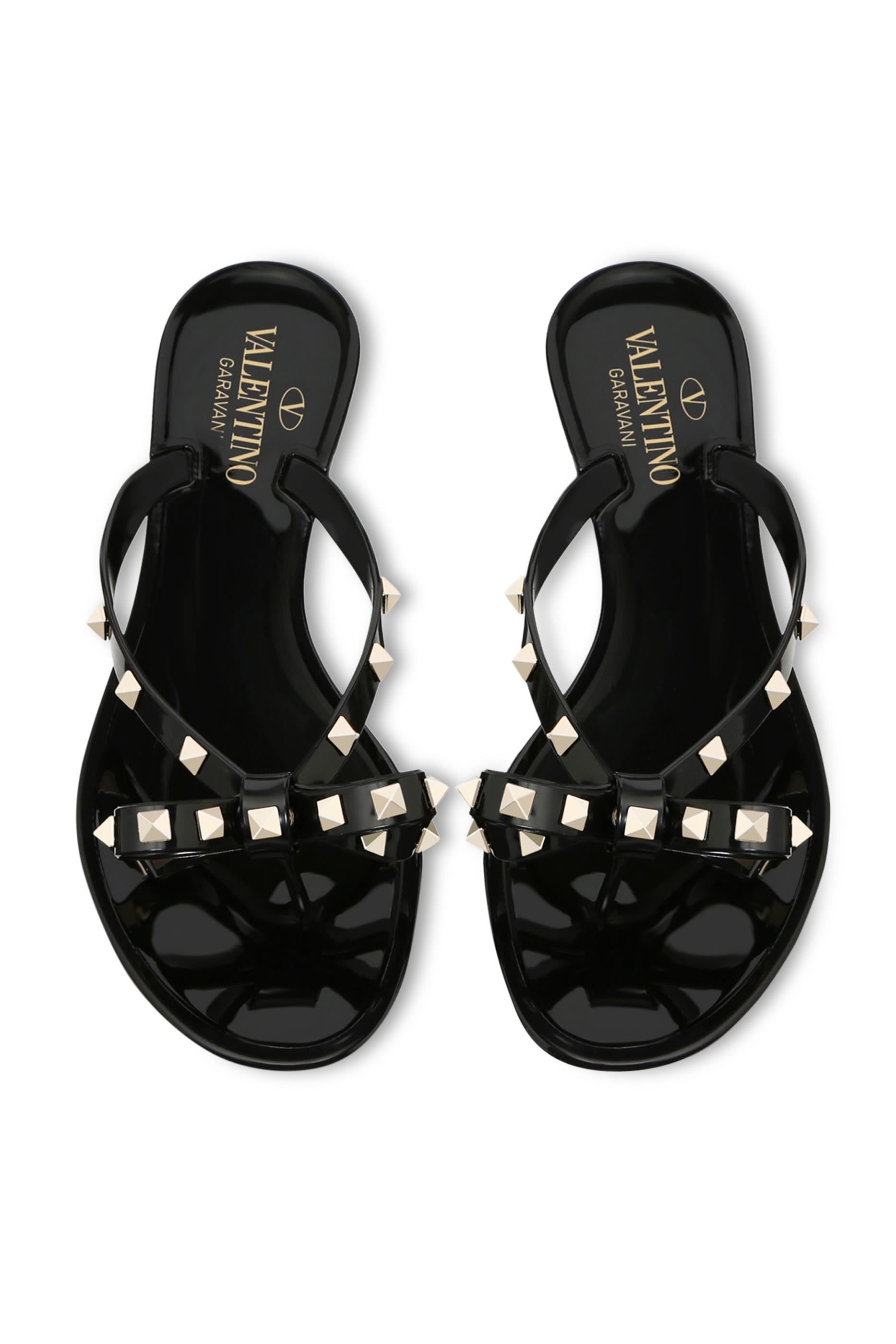 حذاء خفيف فالنتينو جارافاني مطاط مزين بحلي هرمية