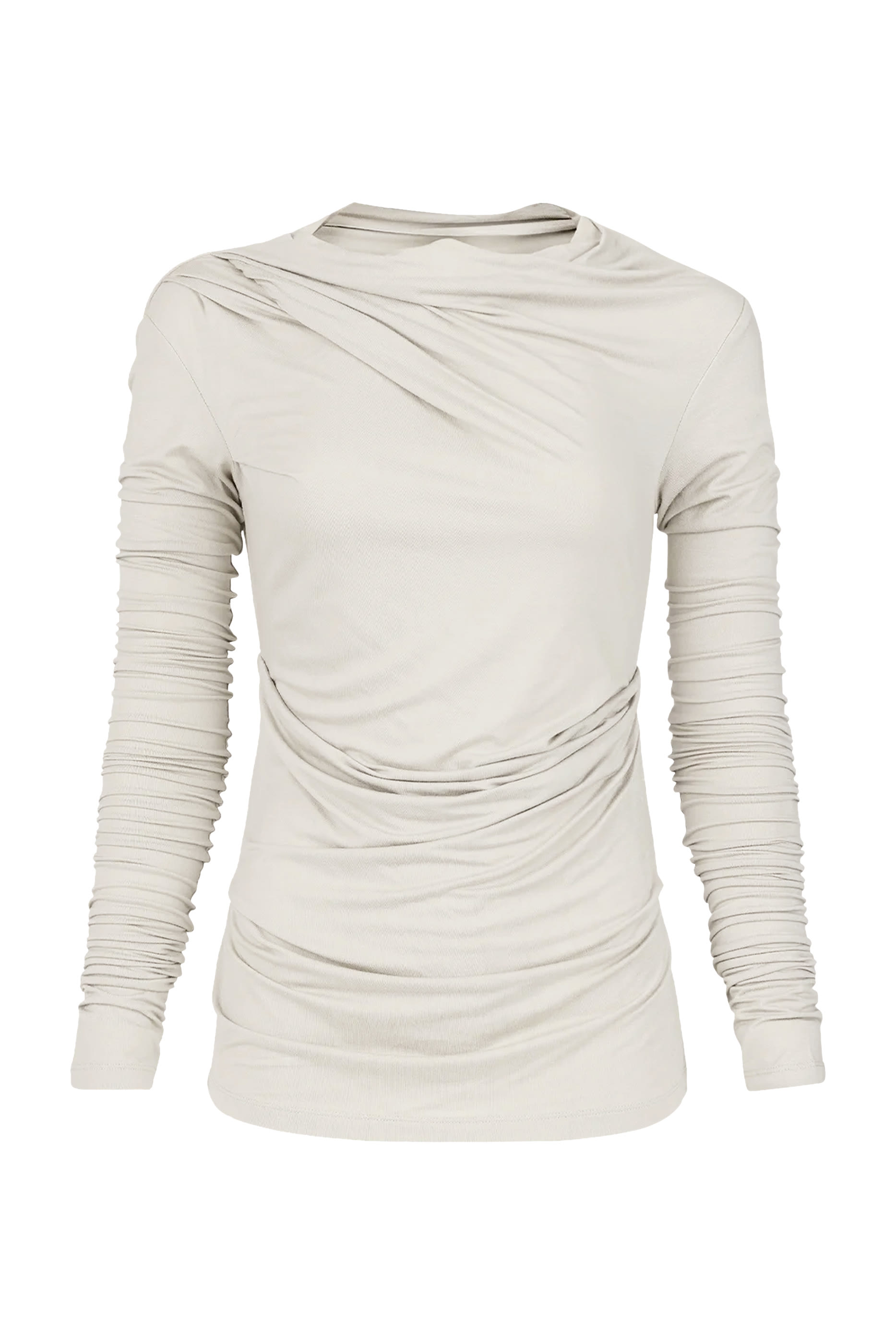 بلوزة درابيه بياقة عالية