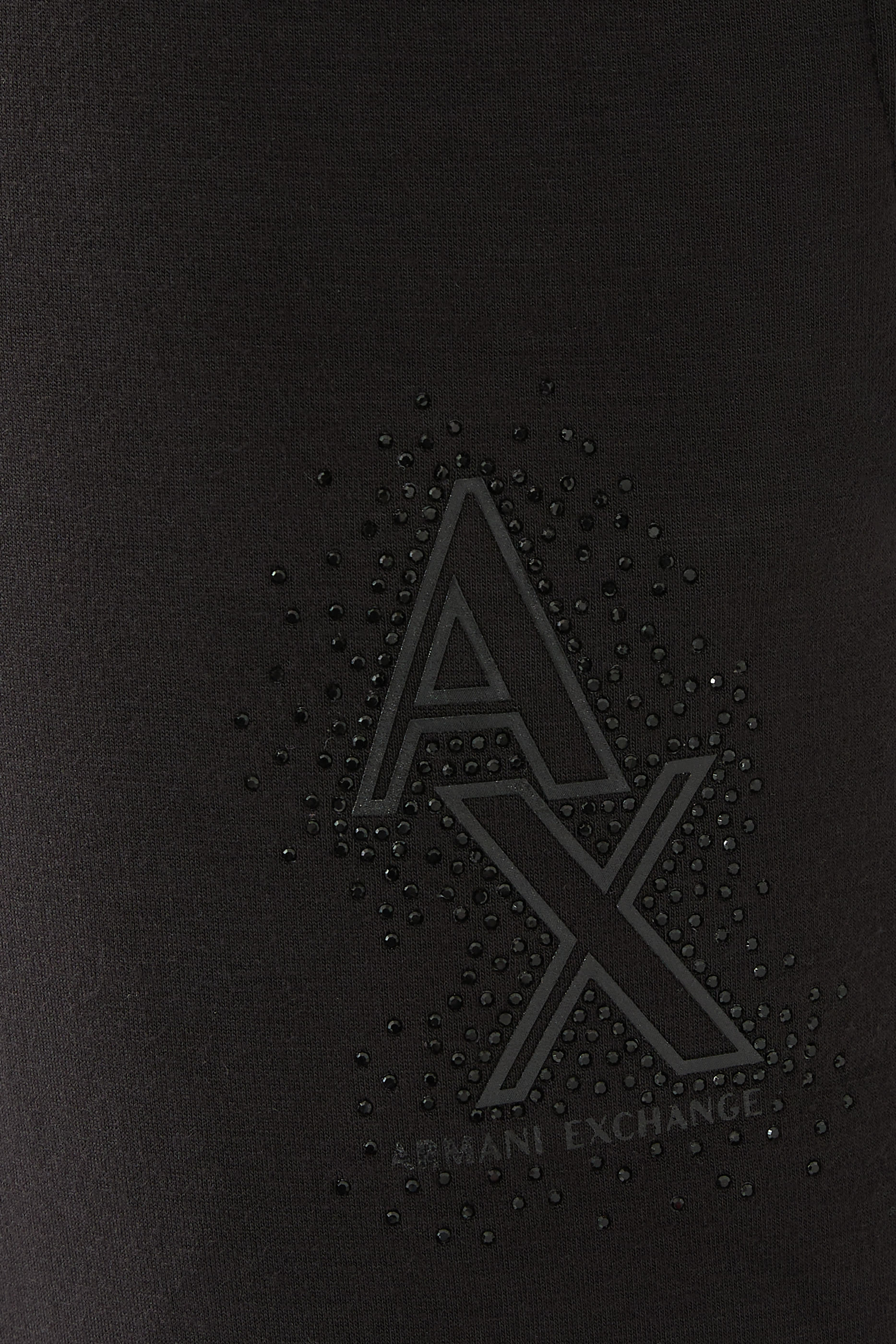 بنطال بشعار الماركة المرصع بأحجار الراين قماش متشابك