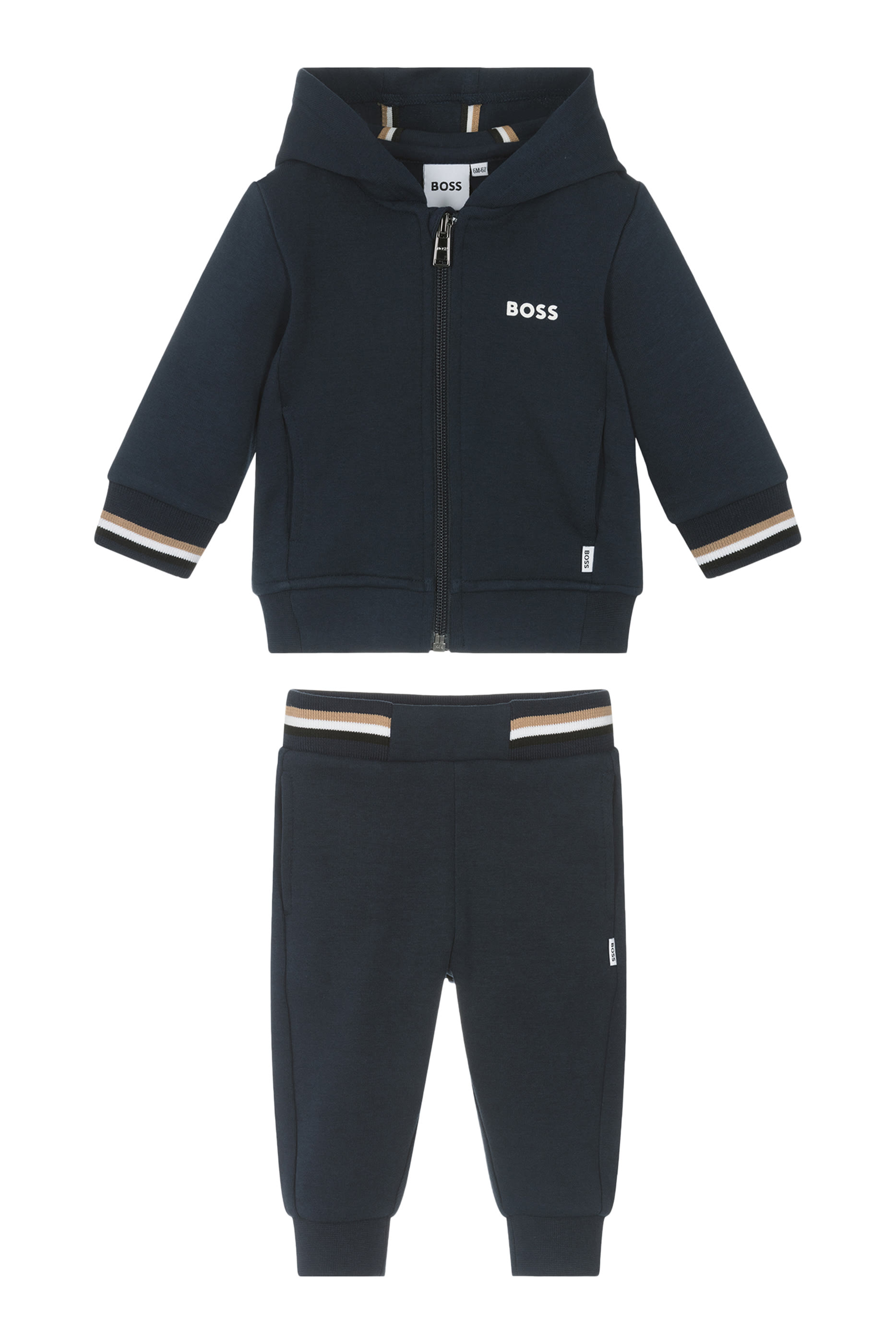 طقم تيشيرت وبنطال وكارديجان قطن للأطفال