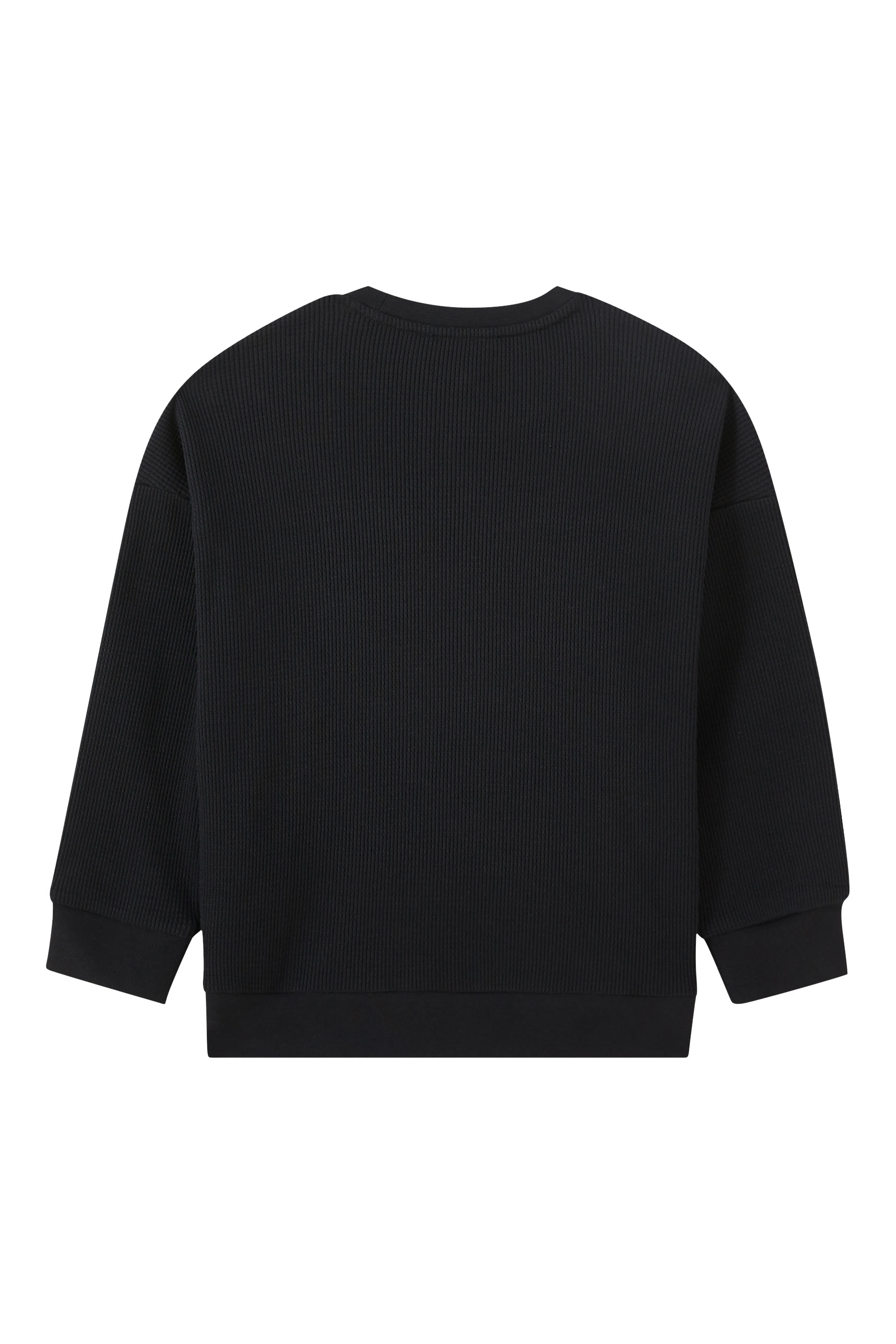 سويت شيرت بقماش متشابك ورقعة شعار الماركة للأطفال