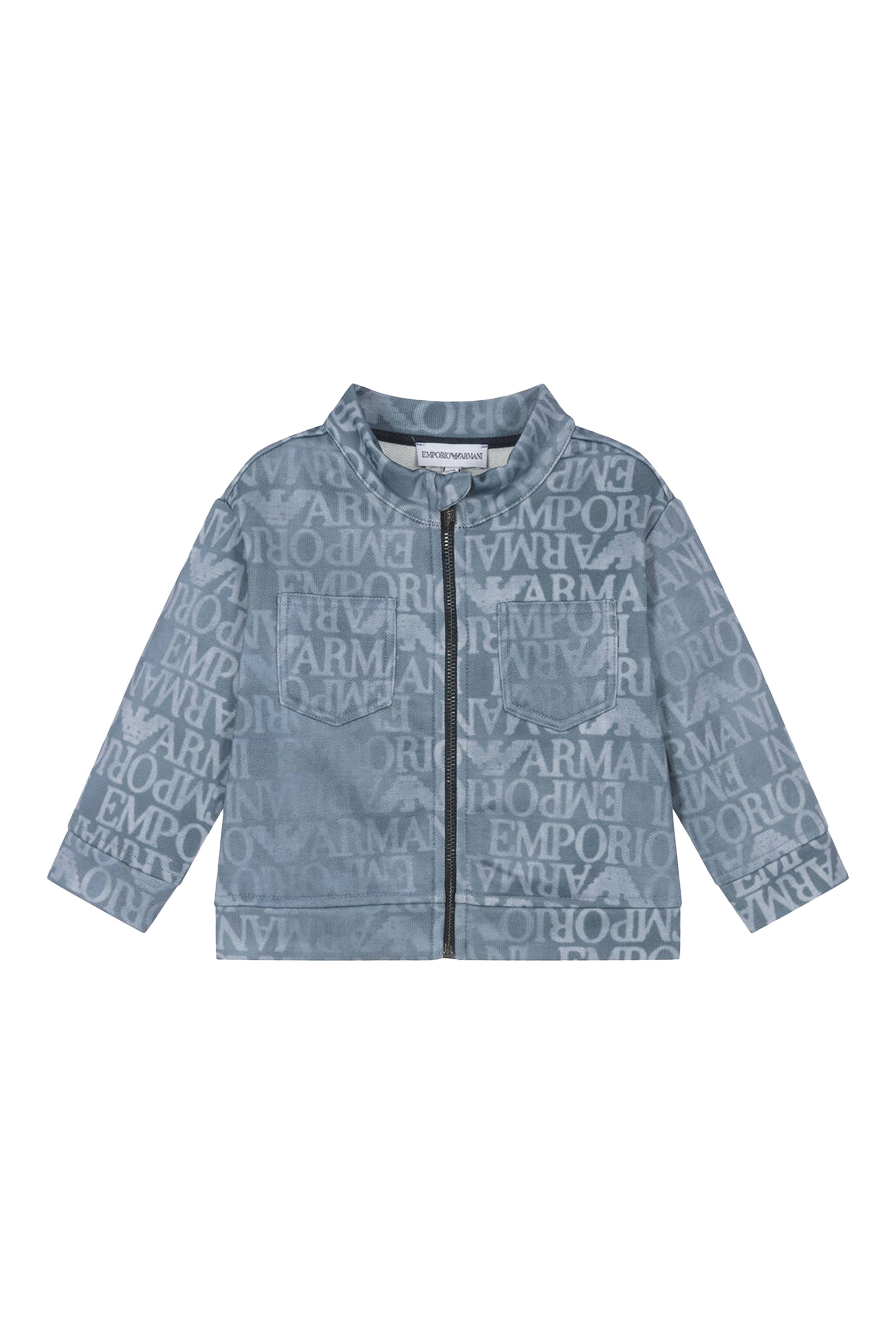 سويت شيرت للأطفال بشعار الماركة وسحاب