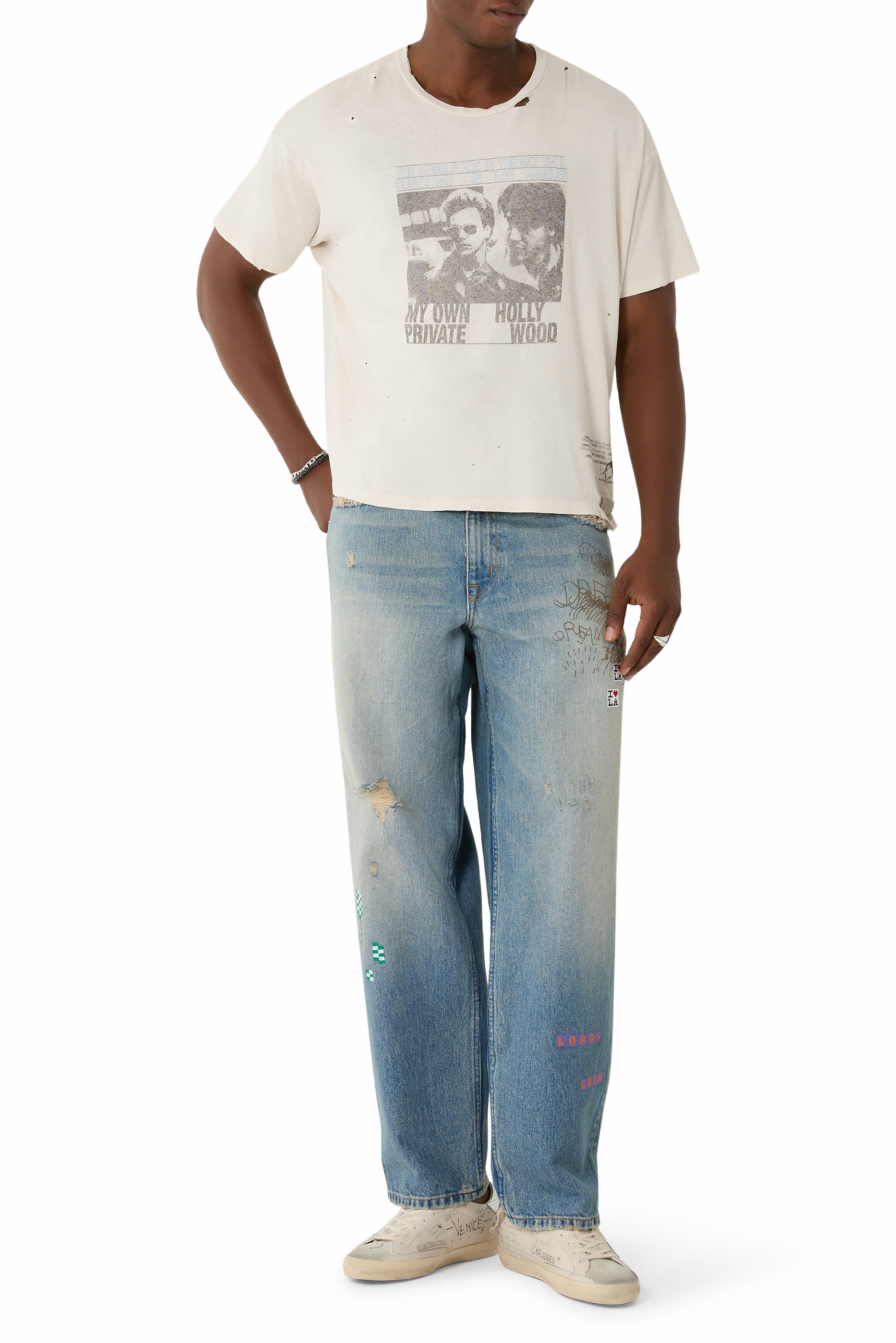 تيشيرت بطبعة لوست أنجلز فينتج