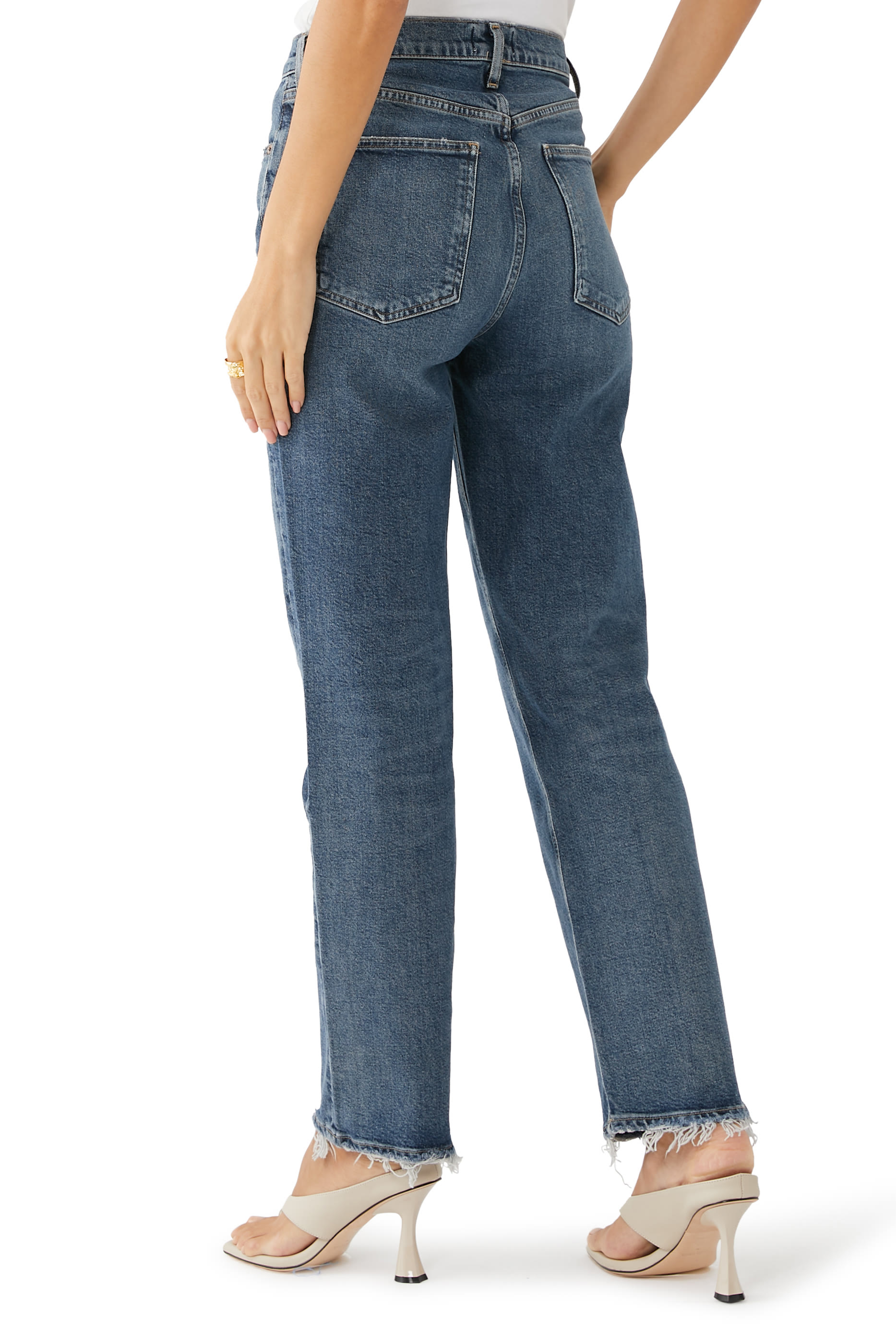 بنطال جينز ستوف بايب بخصر مرتفع