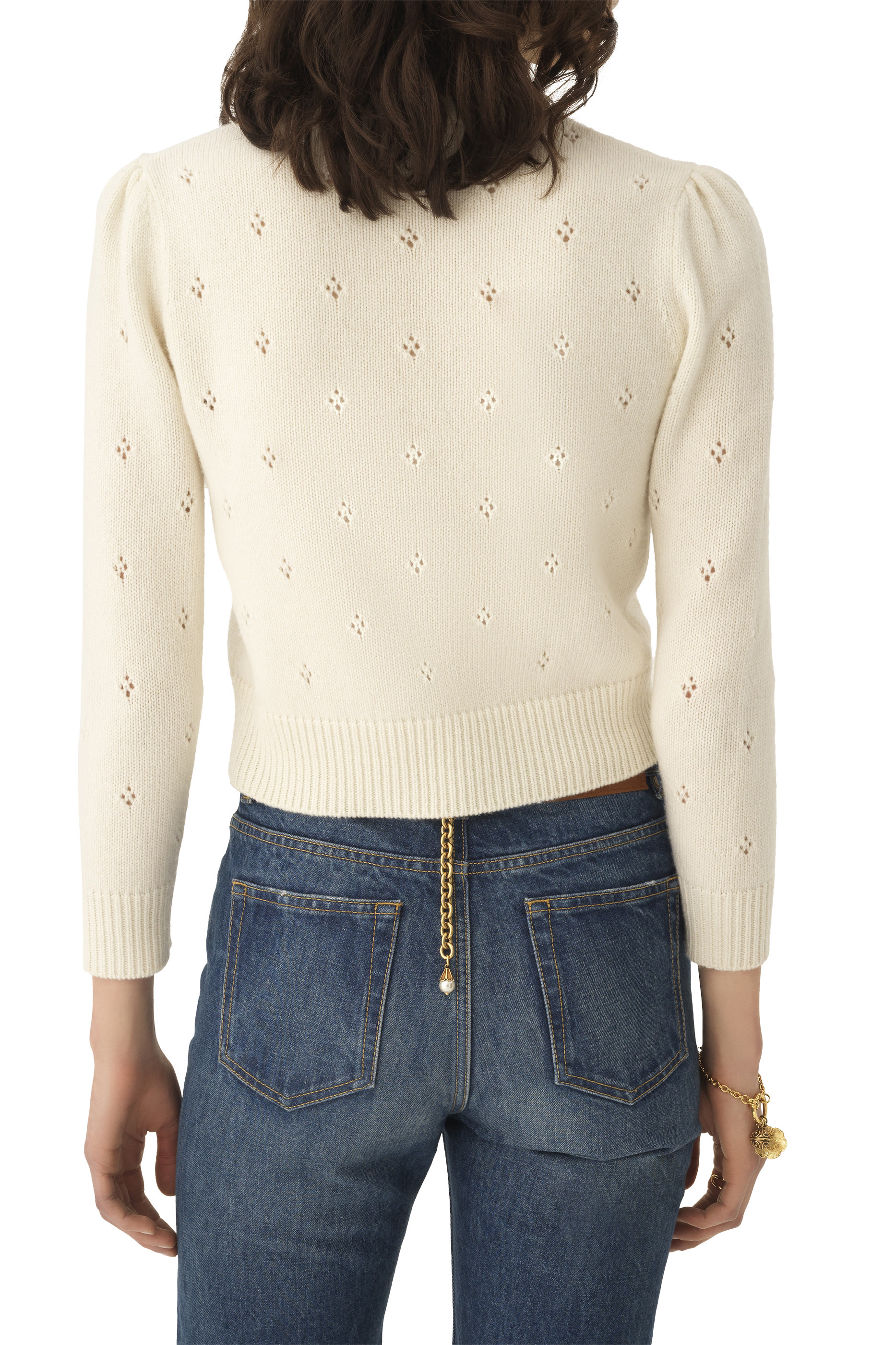 سترة بشعار الماركة نسيج صوف وكشمير