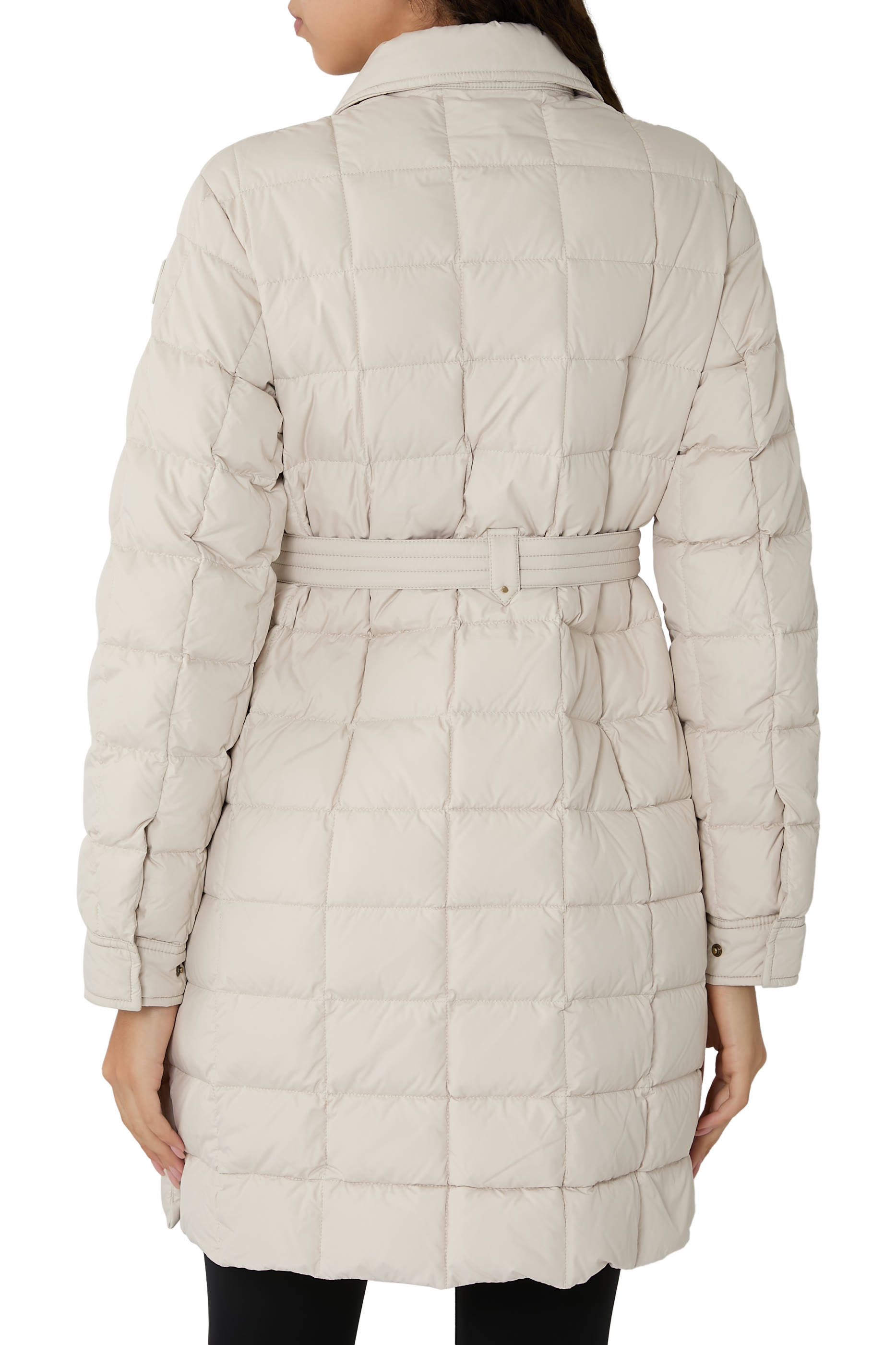 جاكيت جريسيلون طويل بحزام وتصميم مبطن بالزغب