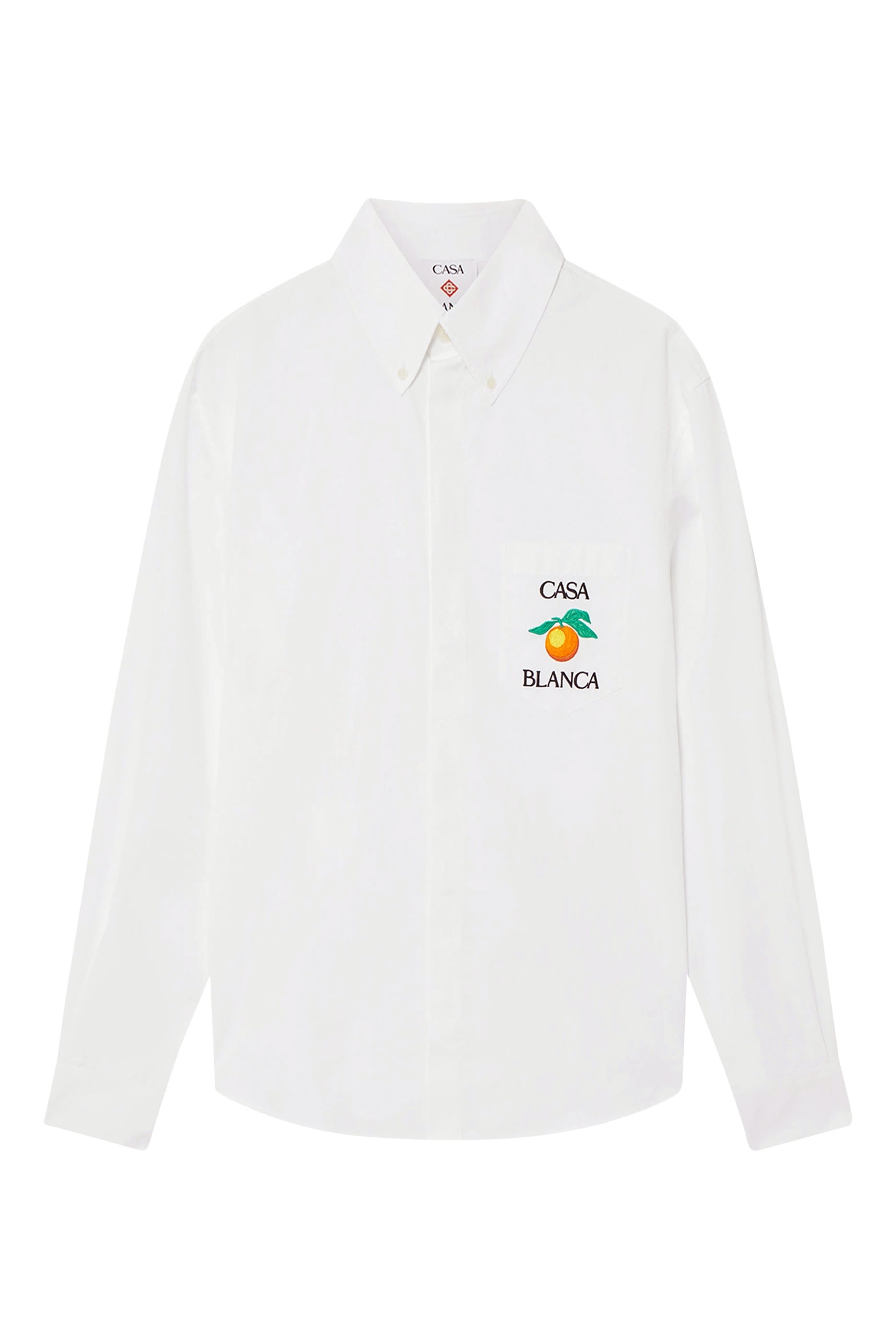 قميص اوكسفورد بتطيريزات برتقال