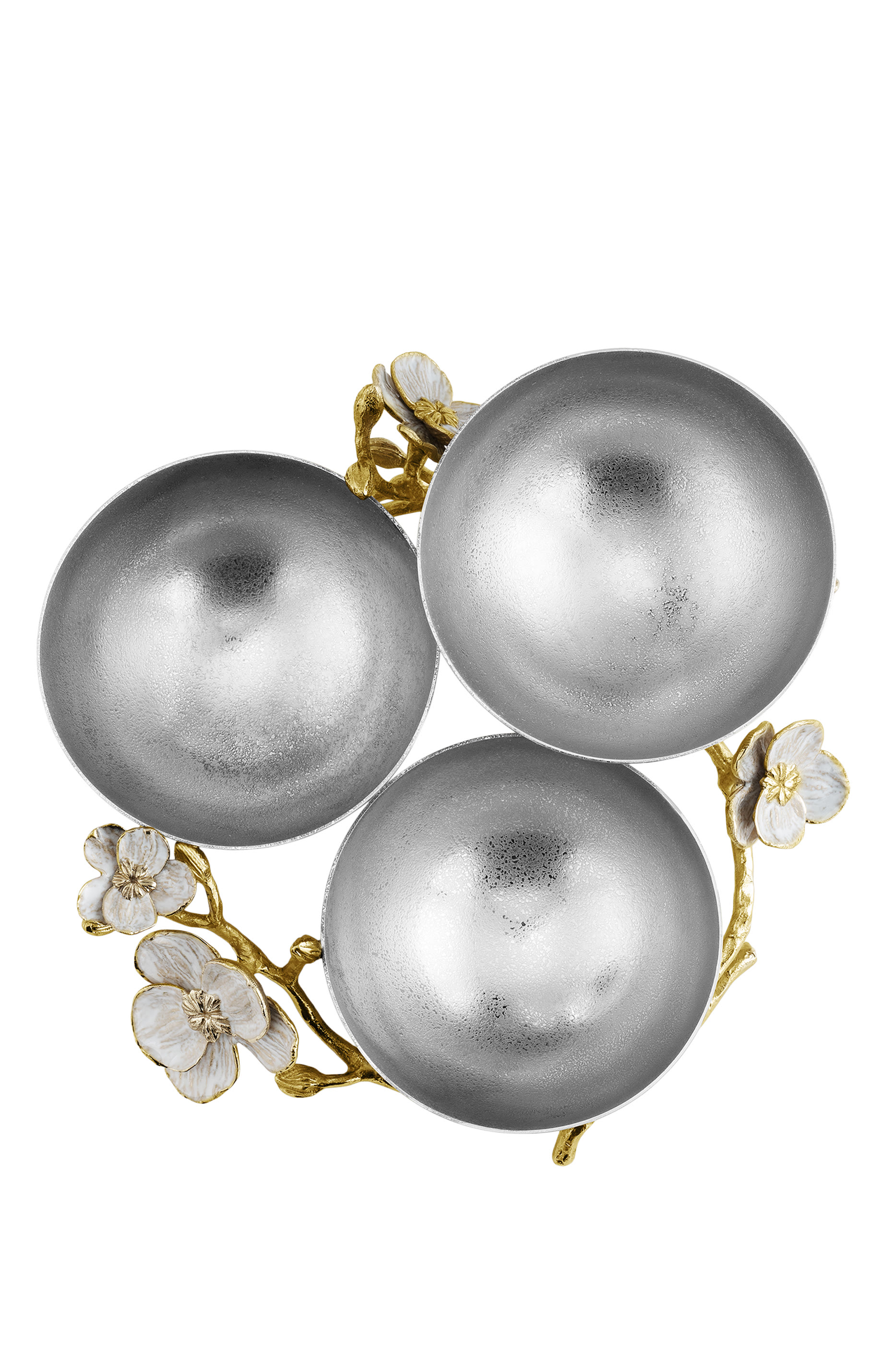 وعاء ثلاثي منخفض بزهور أوركيد