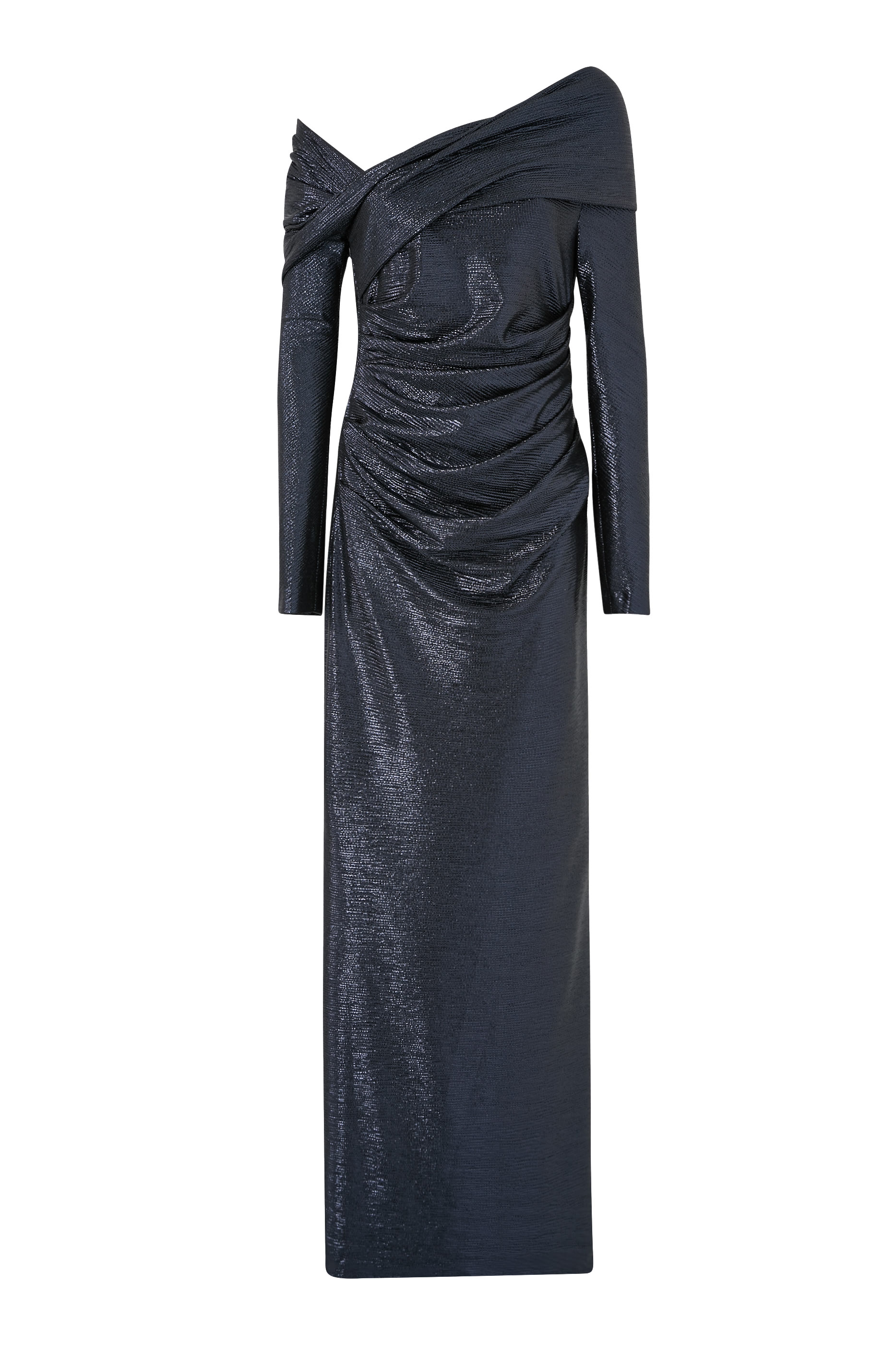 فستان سهرة بأكتاف متساقطة