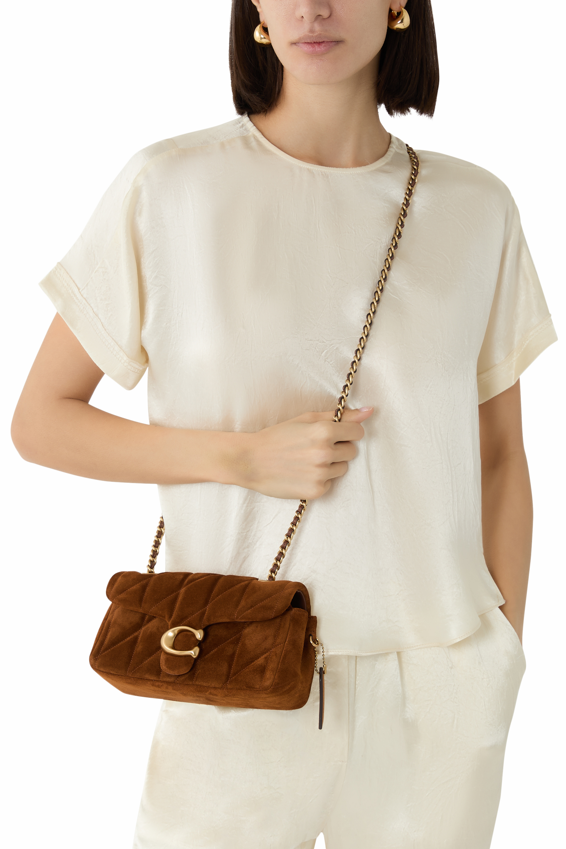 حقيبة كتف تابي 20 بتصميم مبطن