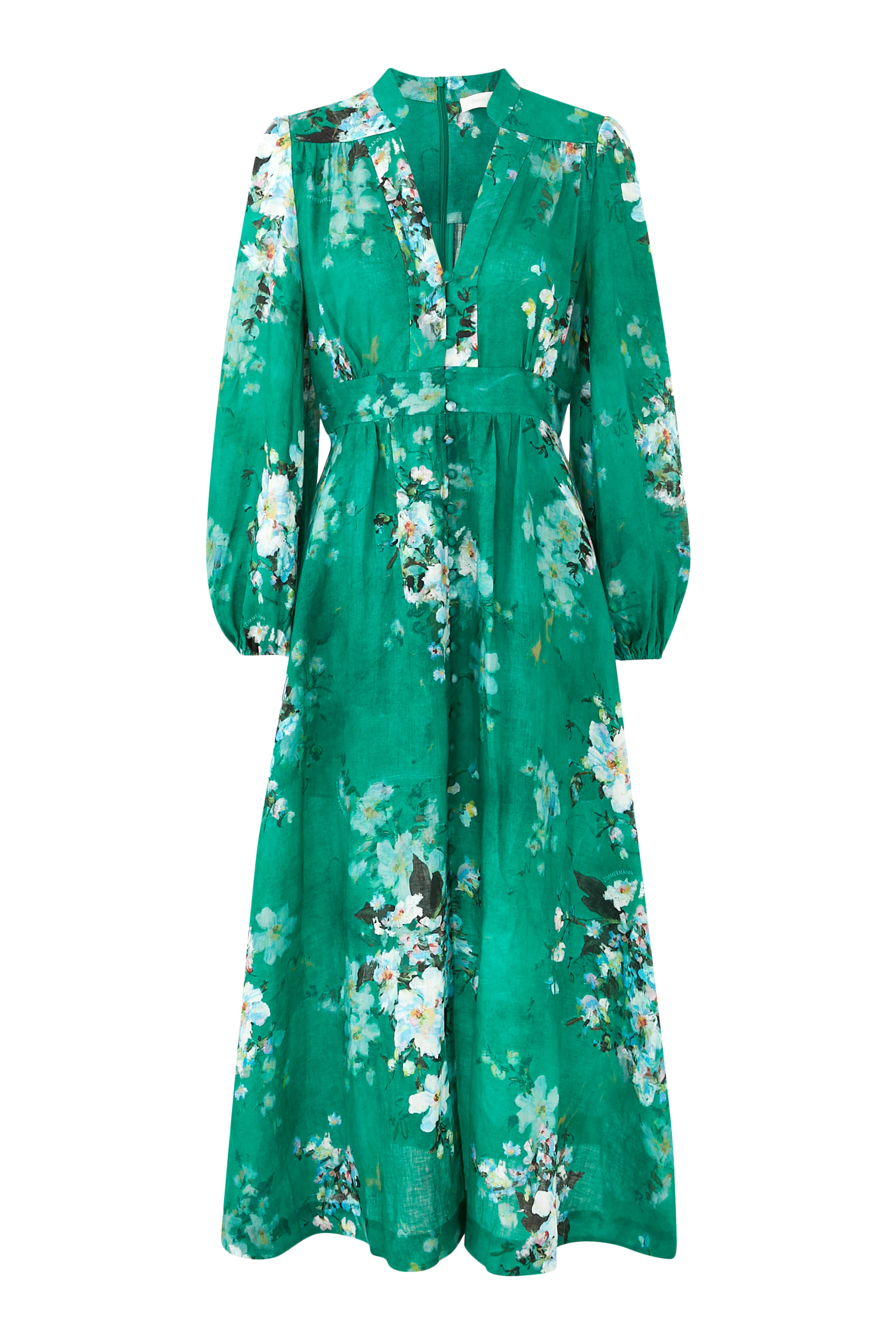 فستان إيفرلي متوسط الطول بياقة عميقة