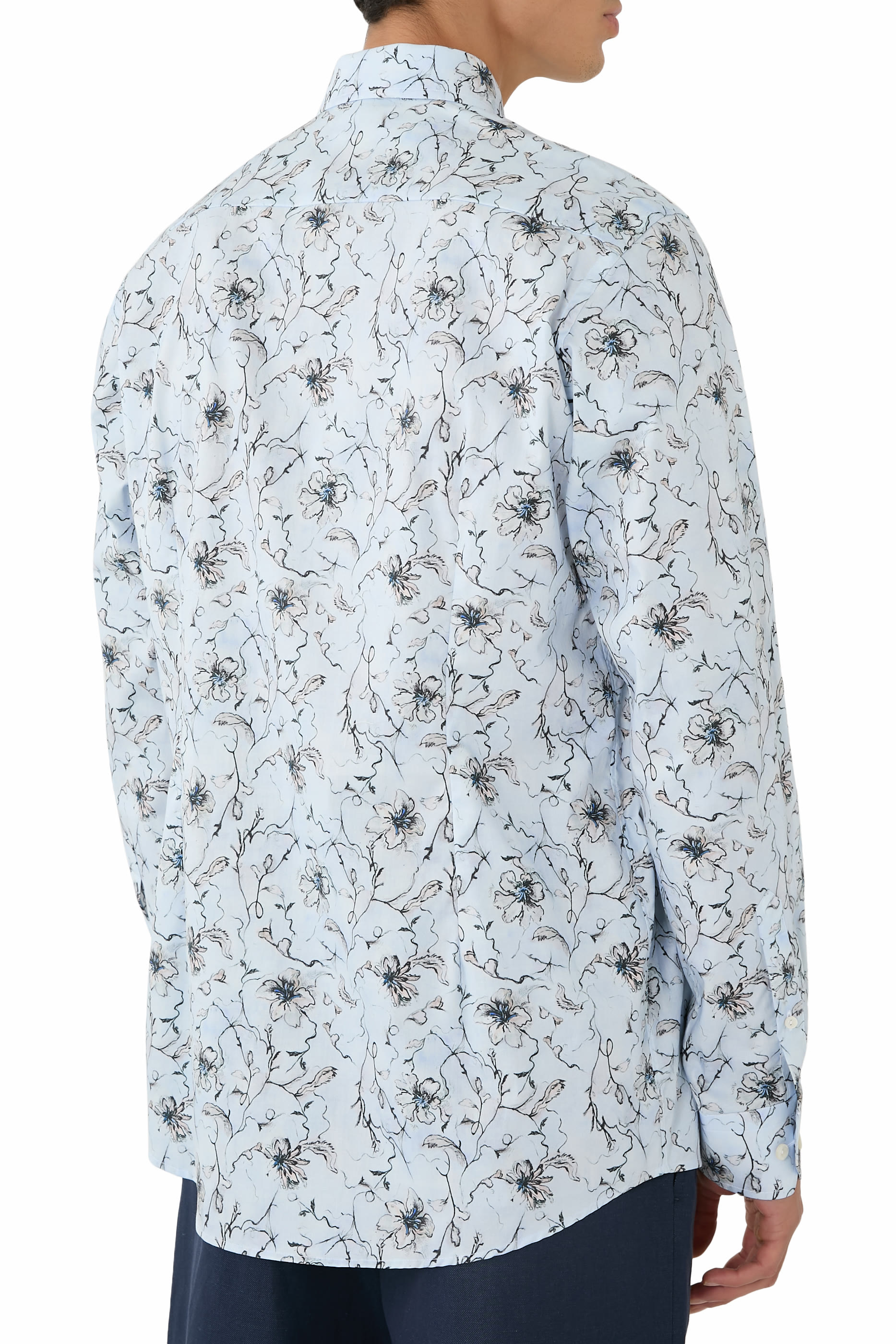 قميص بنقشة زهور وشعار الماركة تويل