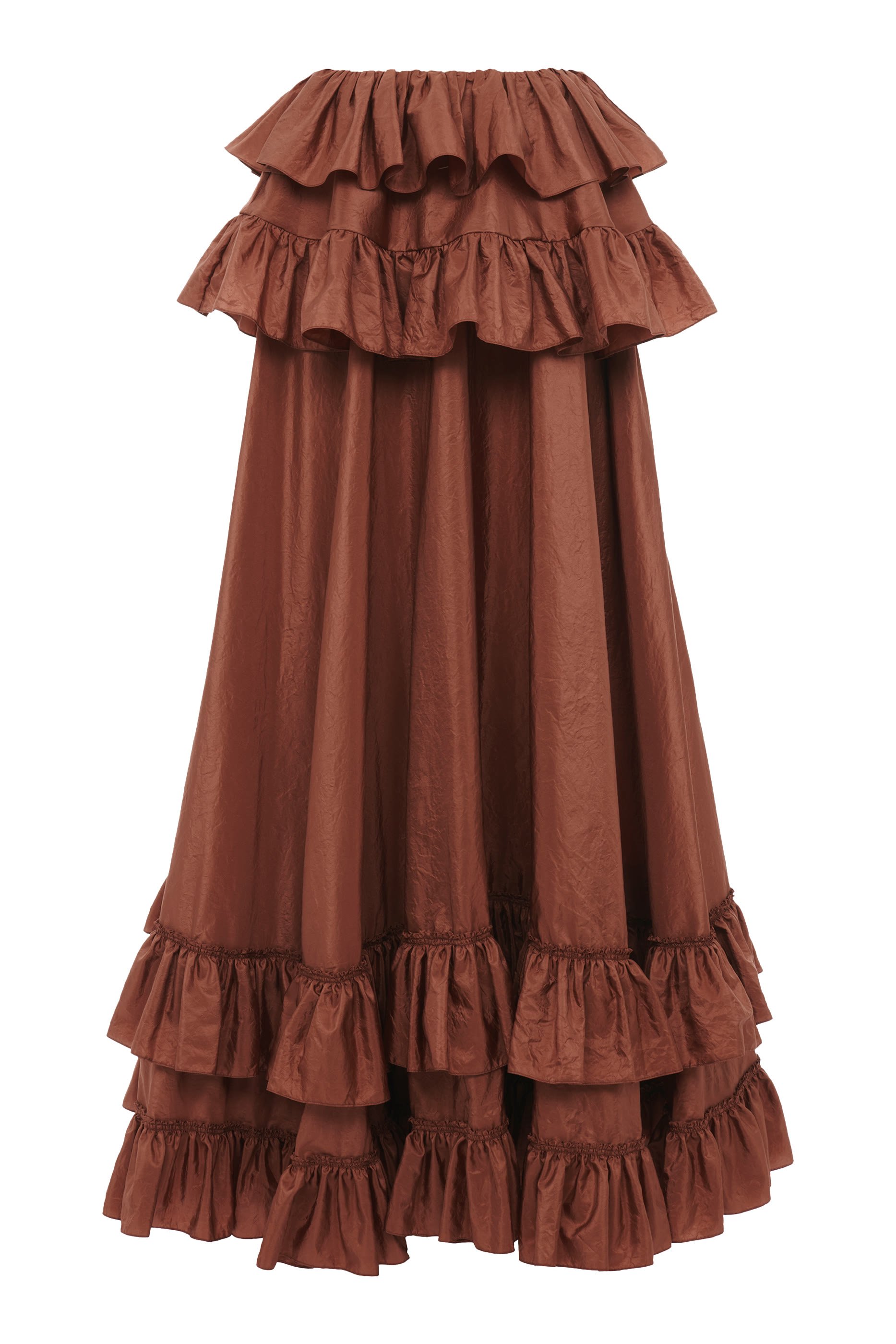 تنورة طويلة بتصميم متدرج حرير تفتا باهت