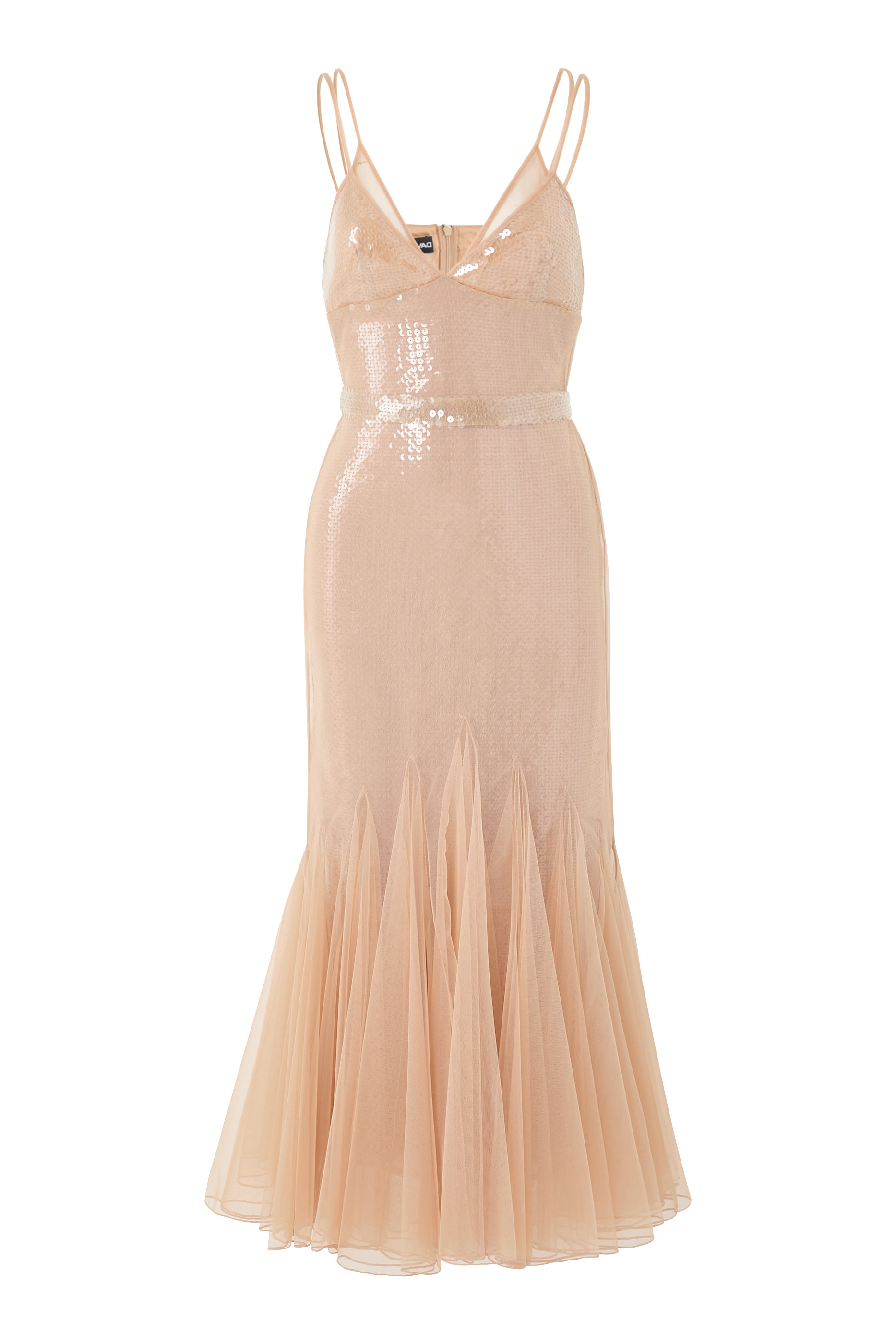 فستان كامي متوسط الطول تول وترتر