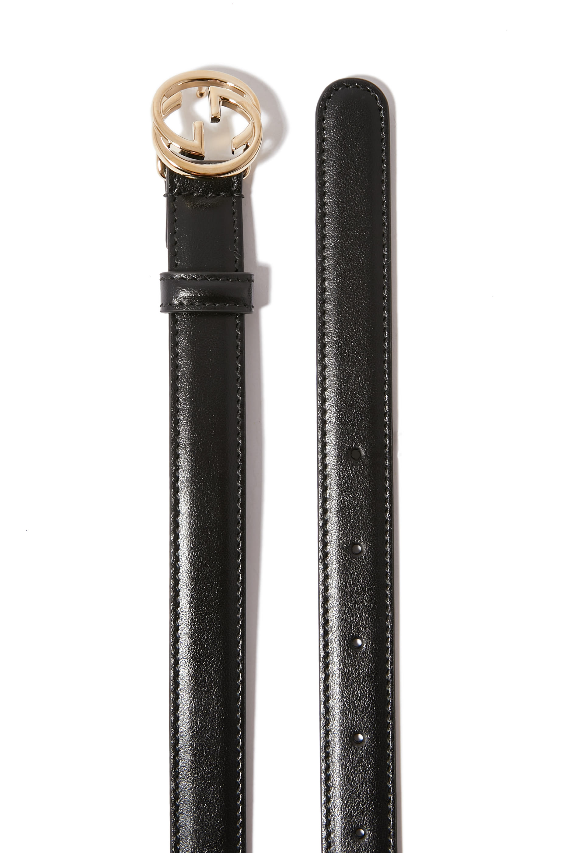 حزام جلد بحرفي شعار الماركة