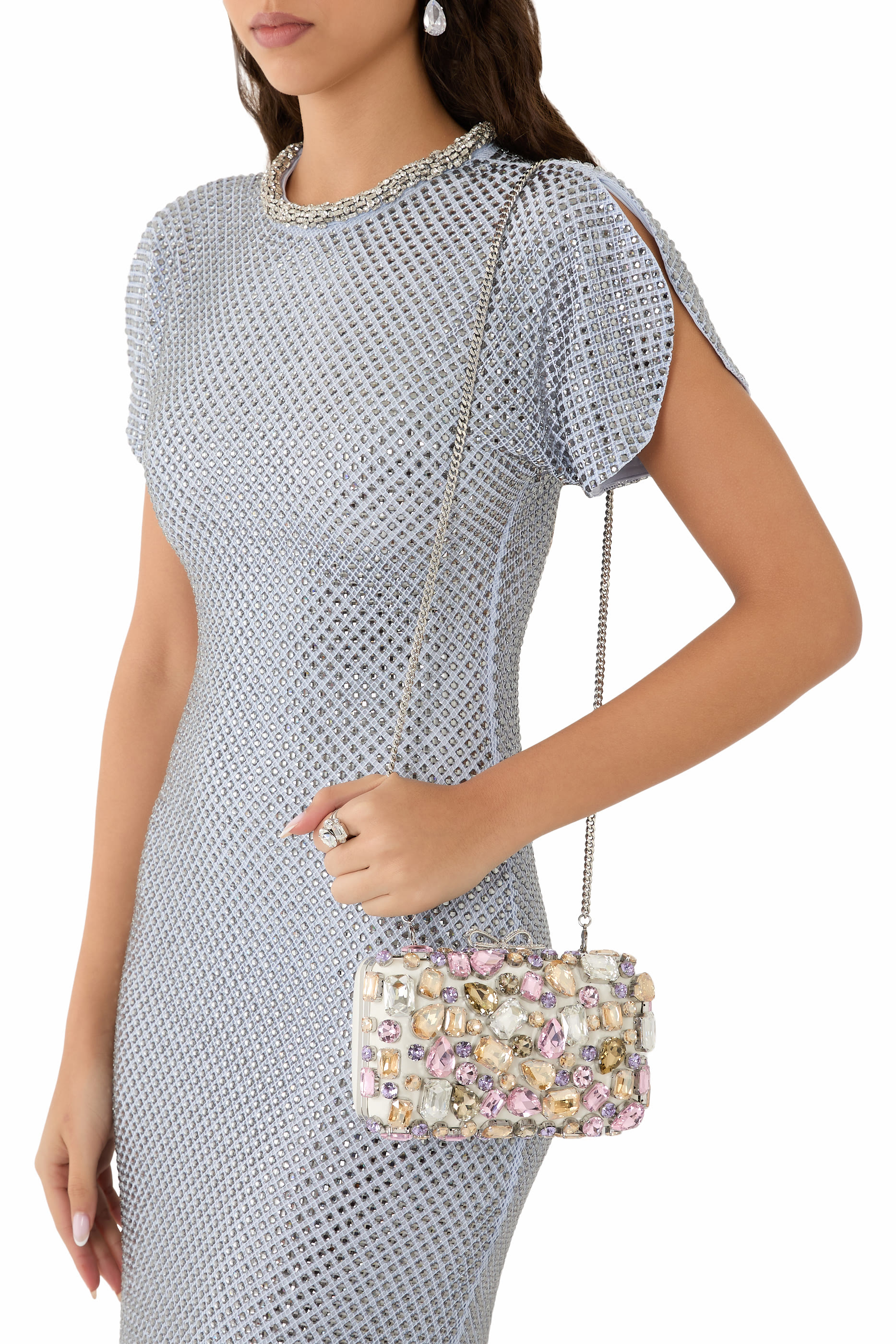 كلاتش مزين بكريستال متعدد الألوان