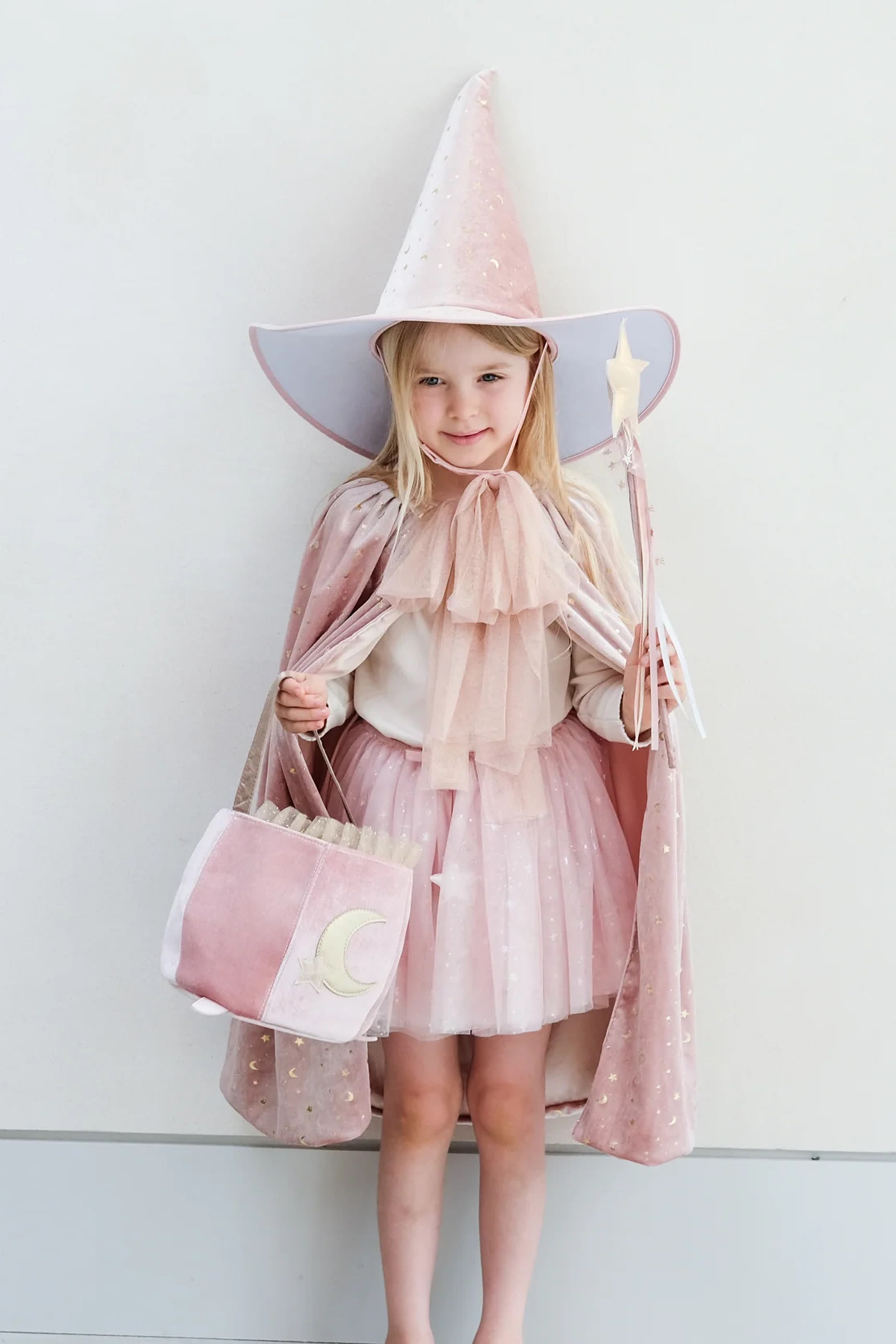 قبعة ساحرة غليندا مزينة بفيونكة للأطفال