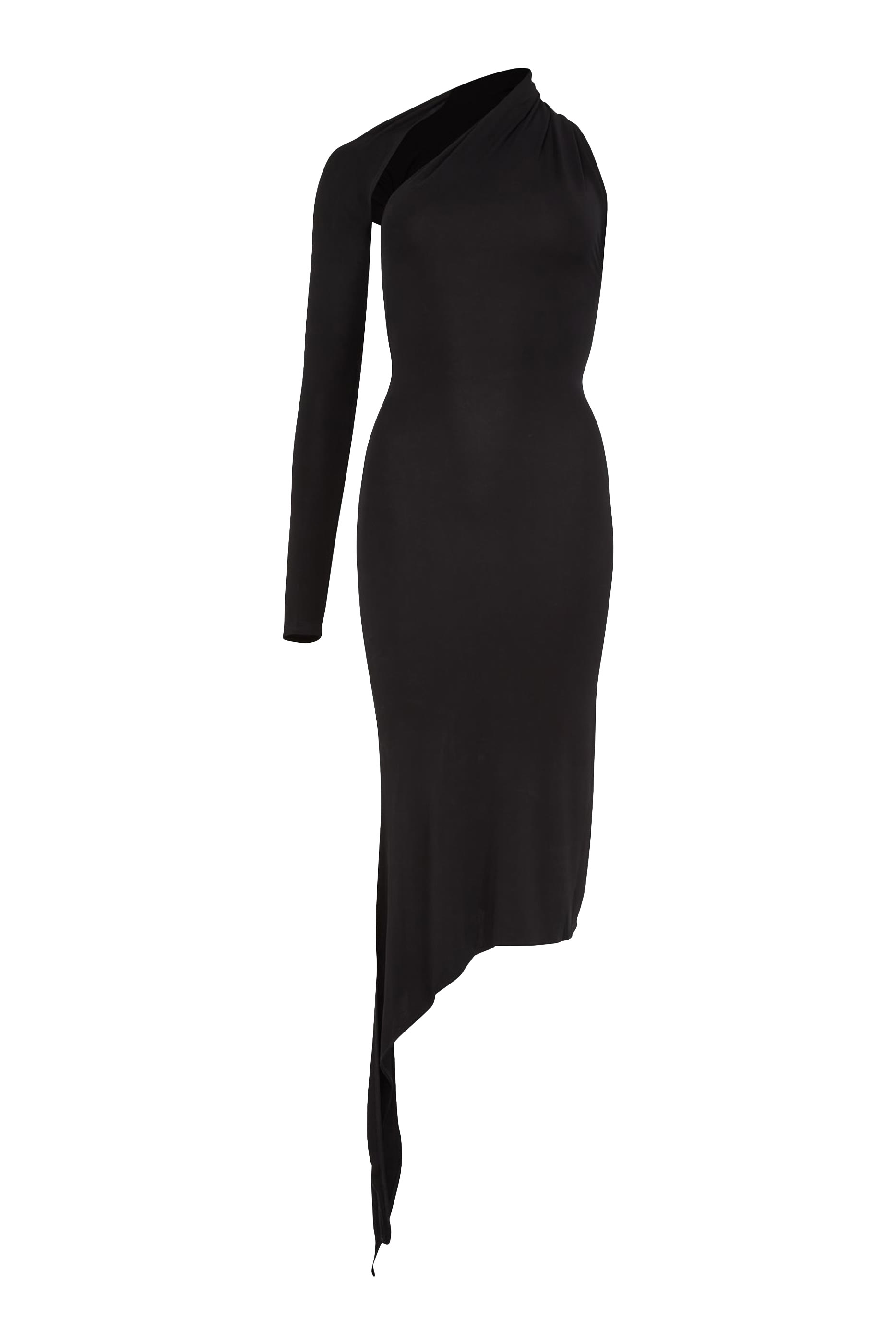  Long Slash Crepe Dress