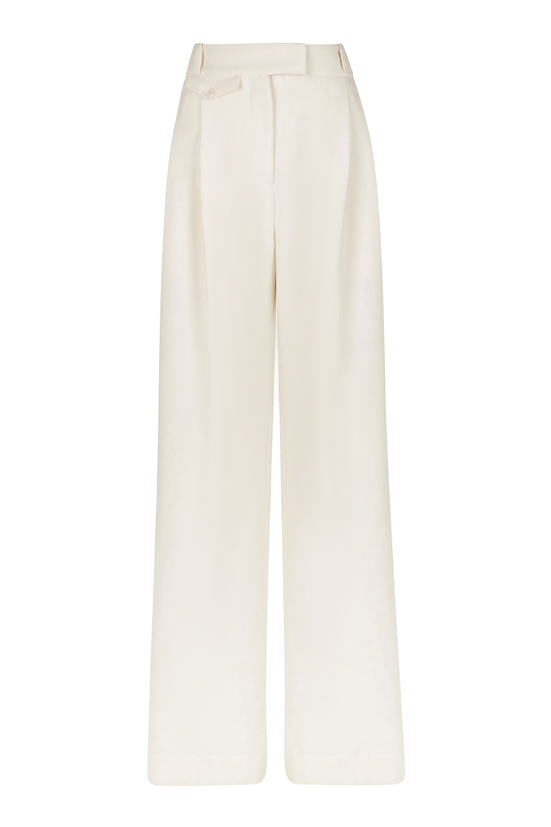 بنطال لا لون بخصر مرتفع وقصة مناسبة للجسم