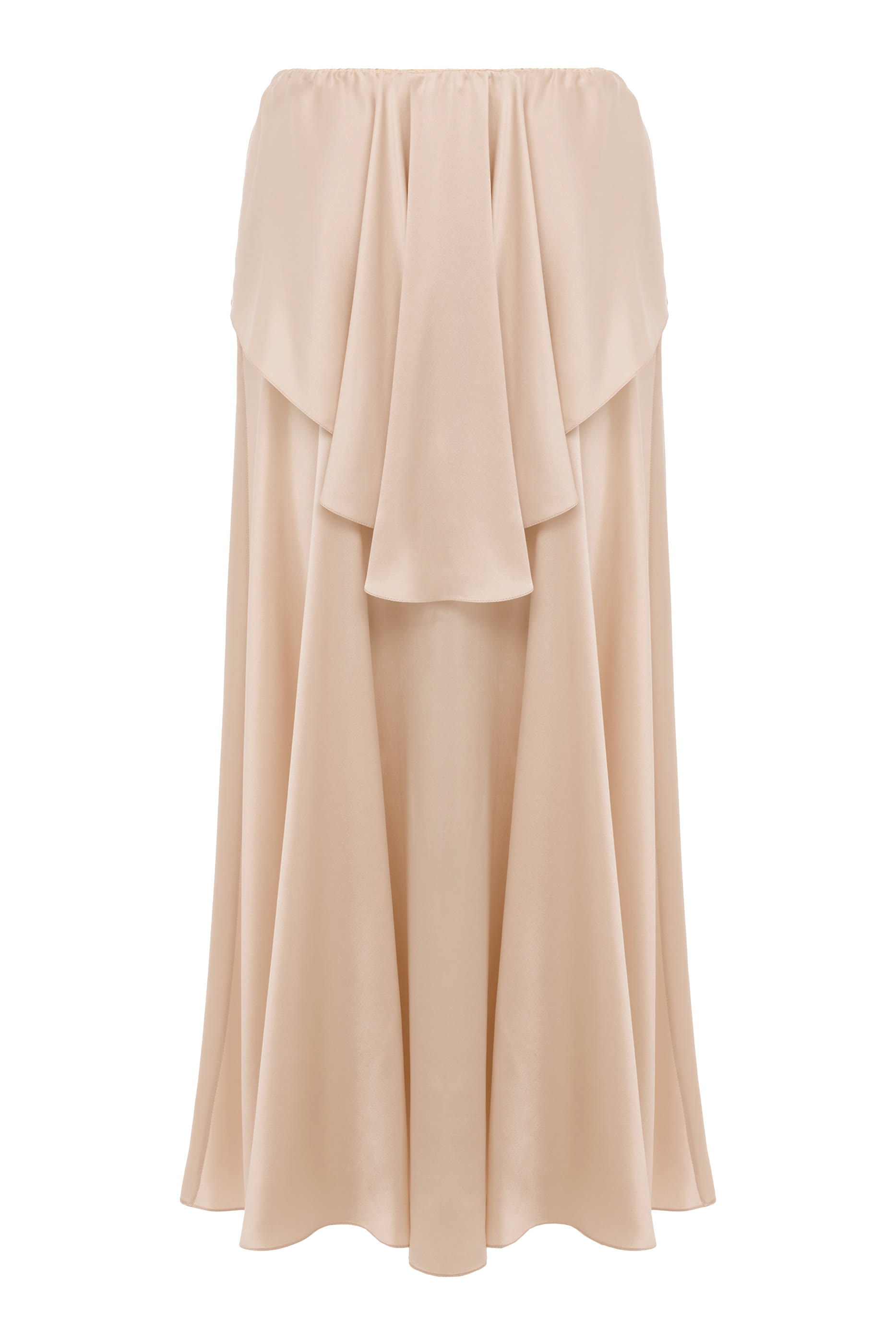 تنورة متوسطة الطول بطبقتين قماش انسيابي