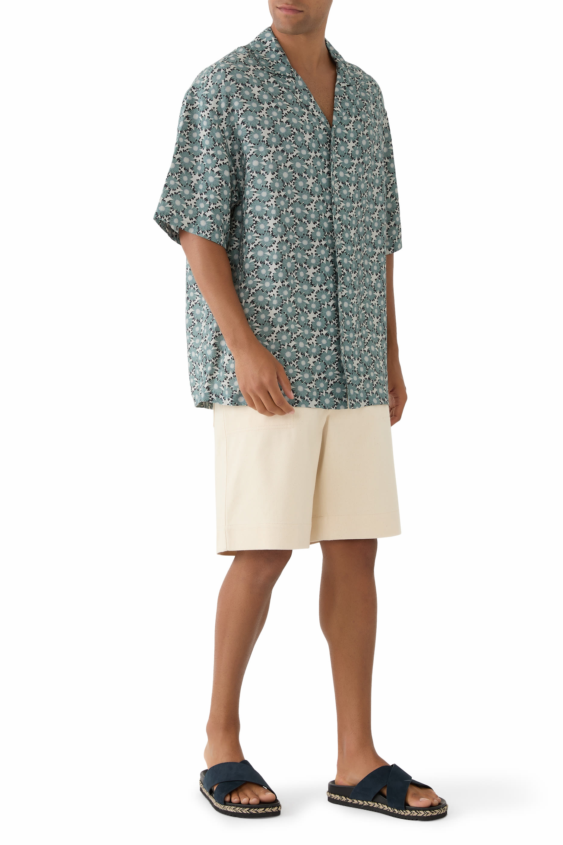 قميص بطبعة بيسلي بالكامل مزيج فيسكوز