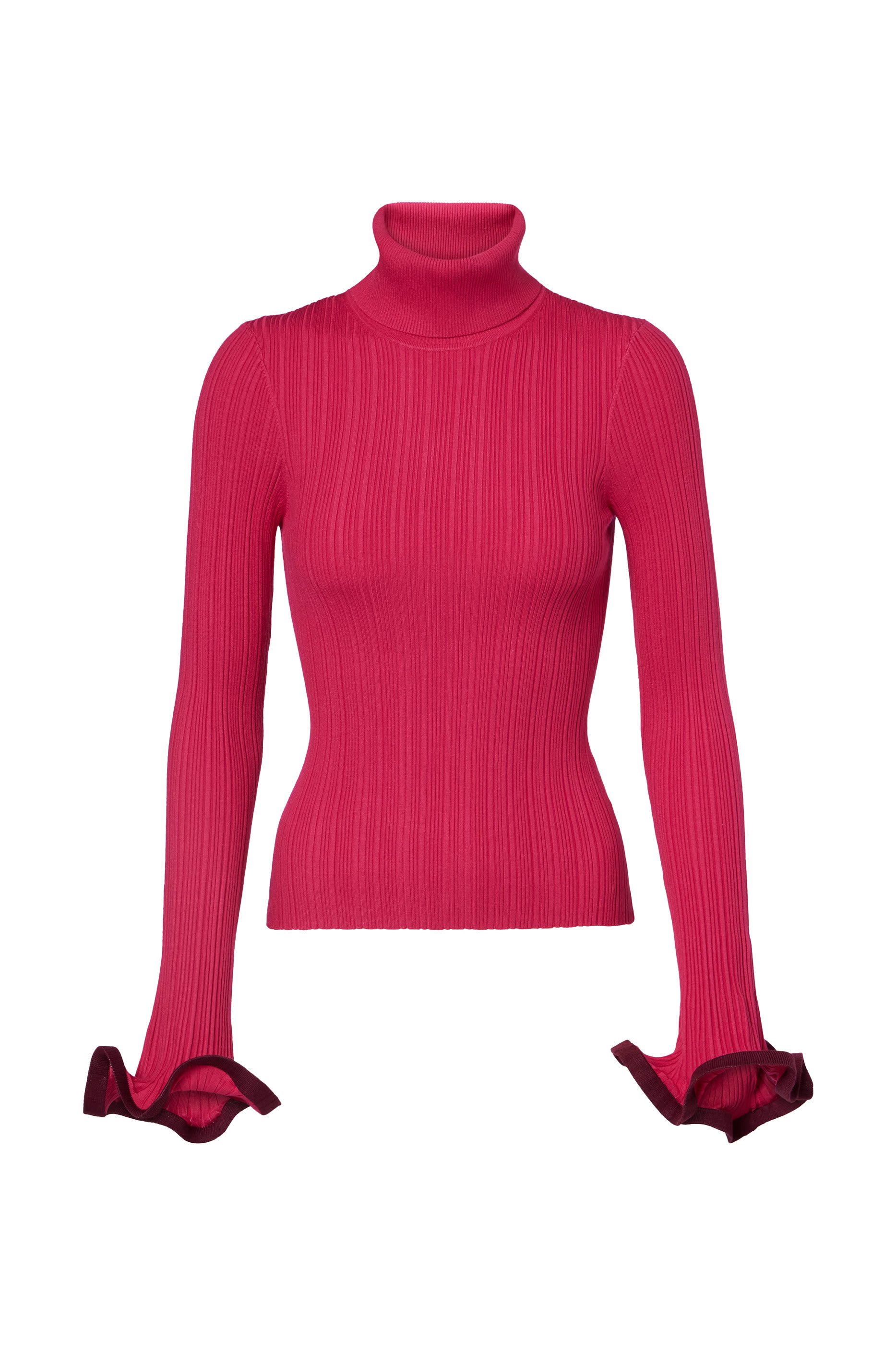 كنزة لولا بياقة عالية وكشكش