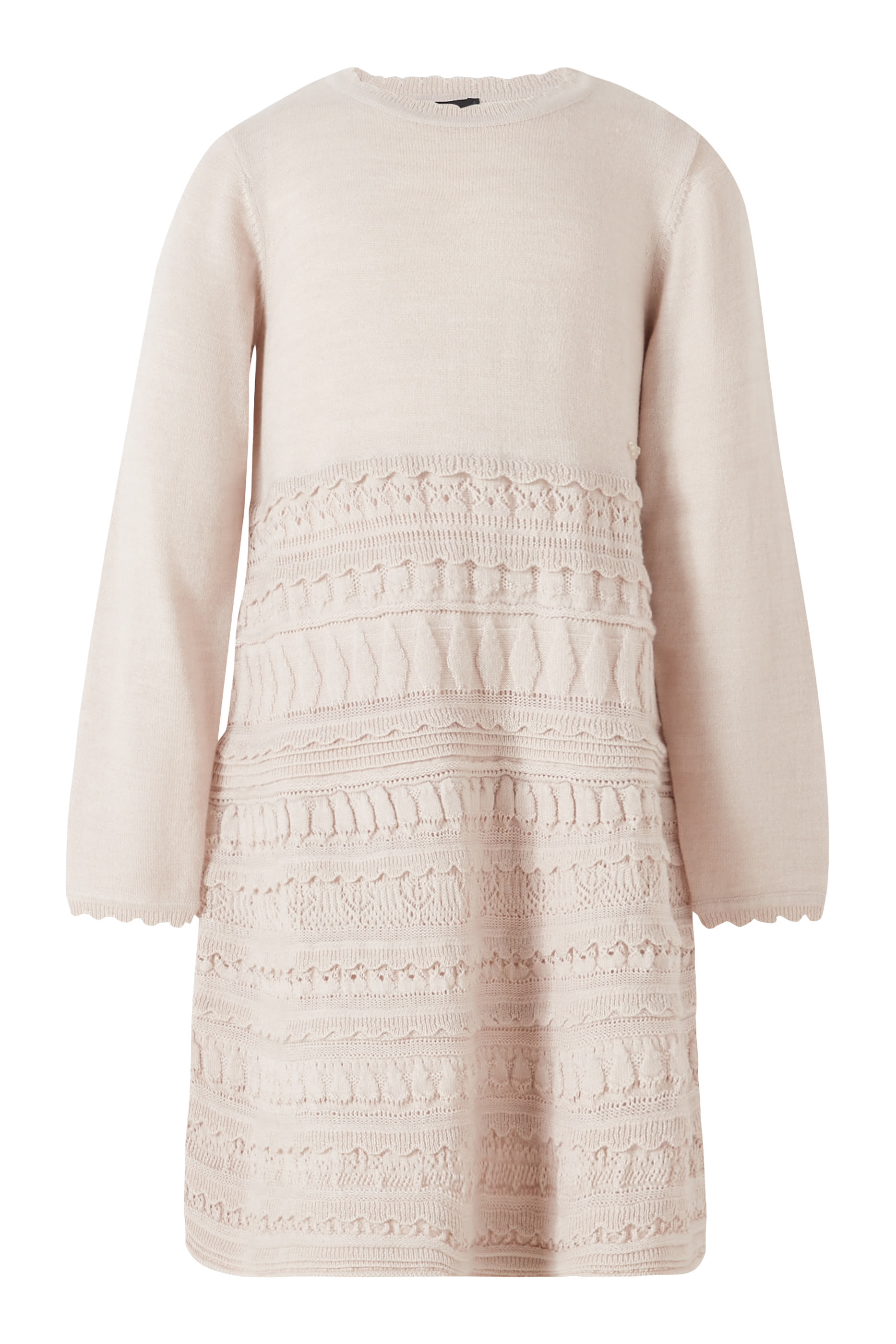 فستان منسوج بكشكش مايكرو مزيج صوف للأطفال