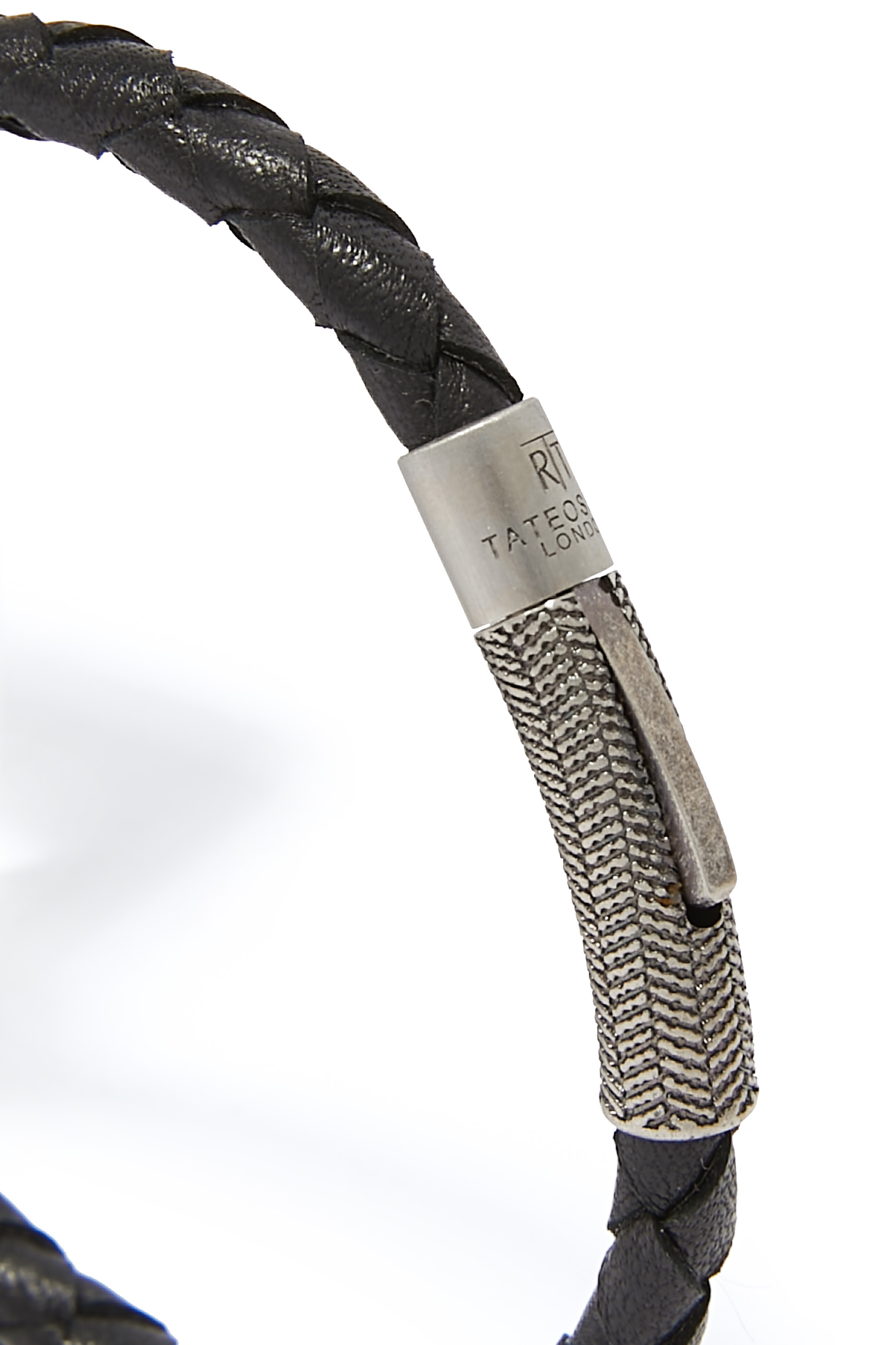 سوار هيرنغ بون جلد وفضة إسترلينية