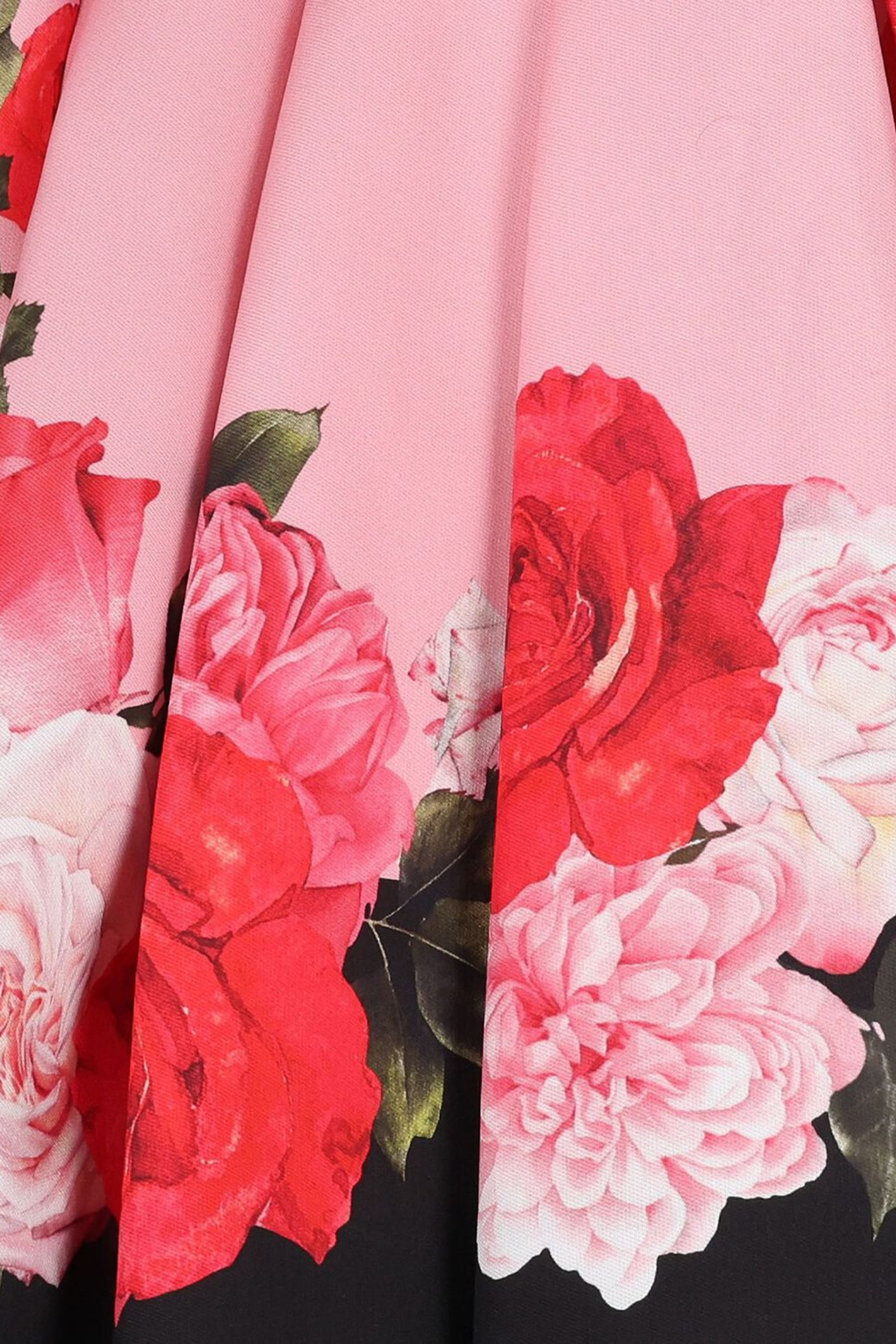 فستان مزين بتفاصيل ورود ساتان للأطفال